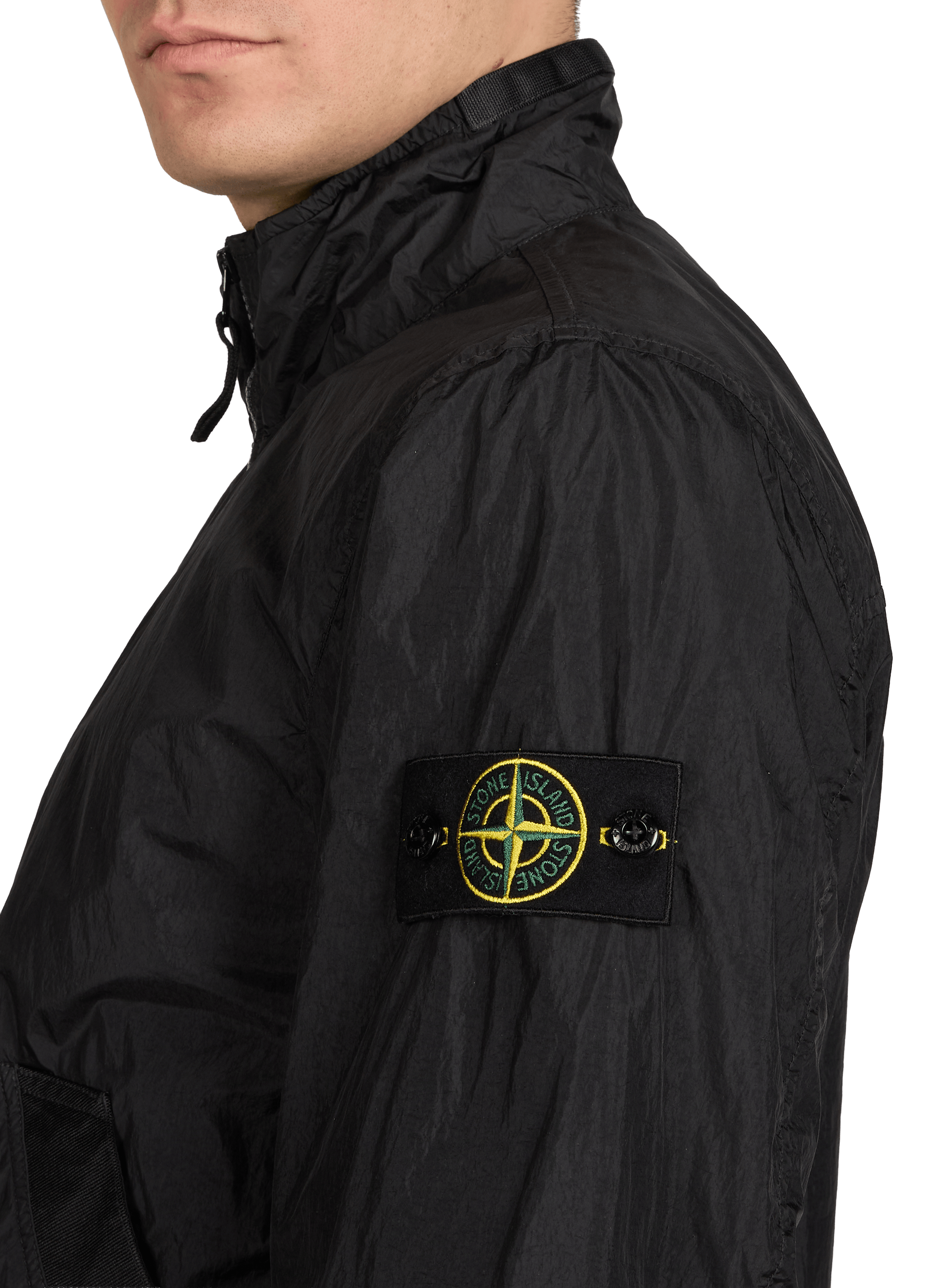 Veste imperméable à col montant STONE ISLAND Noir