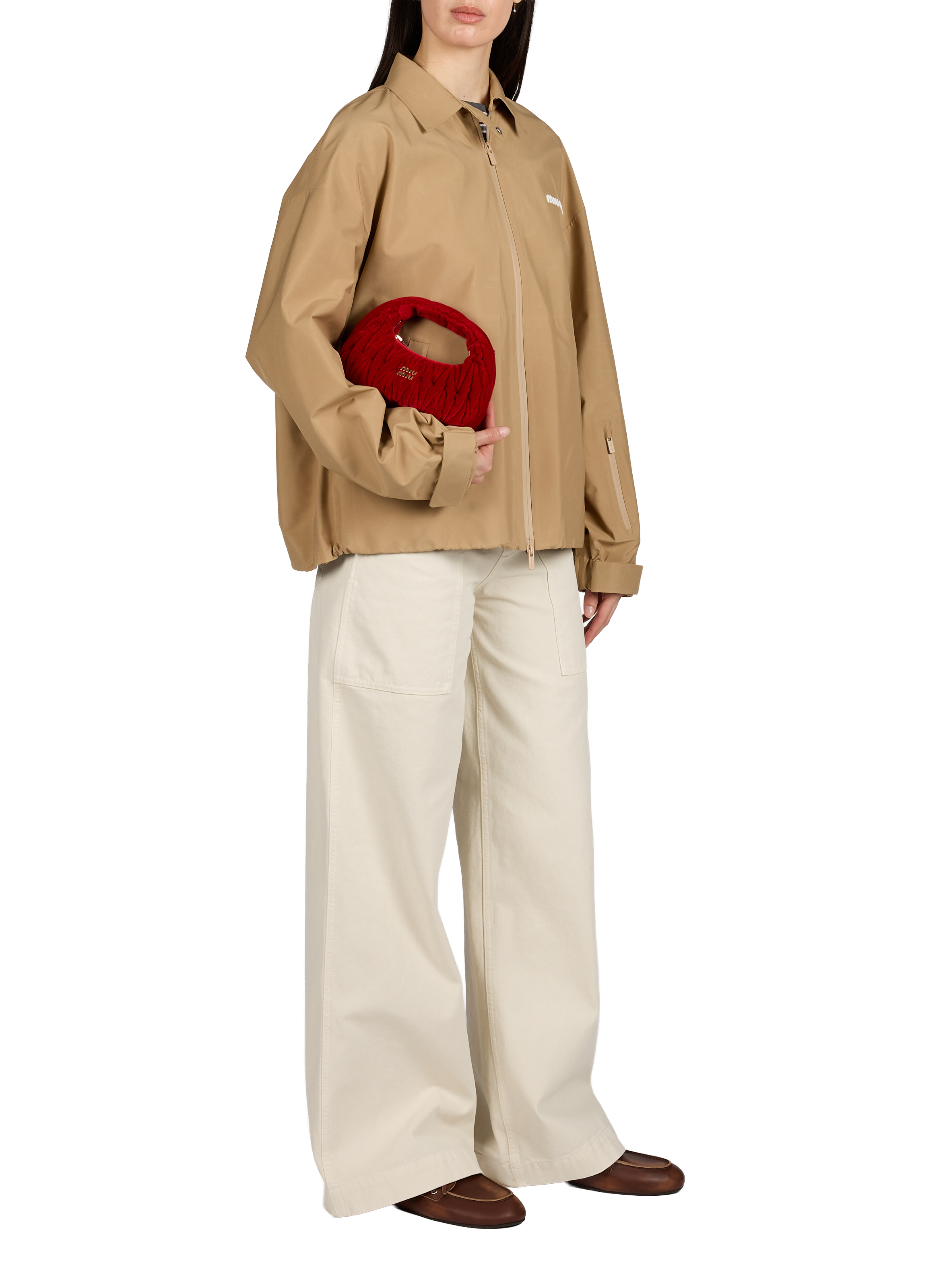 Sac à main Mini Wander en velours MIU MIU Rouge