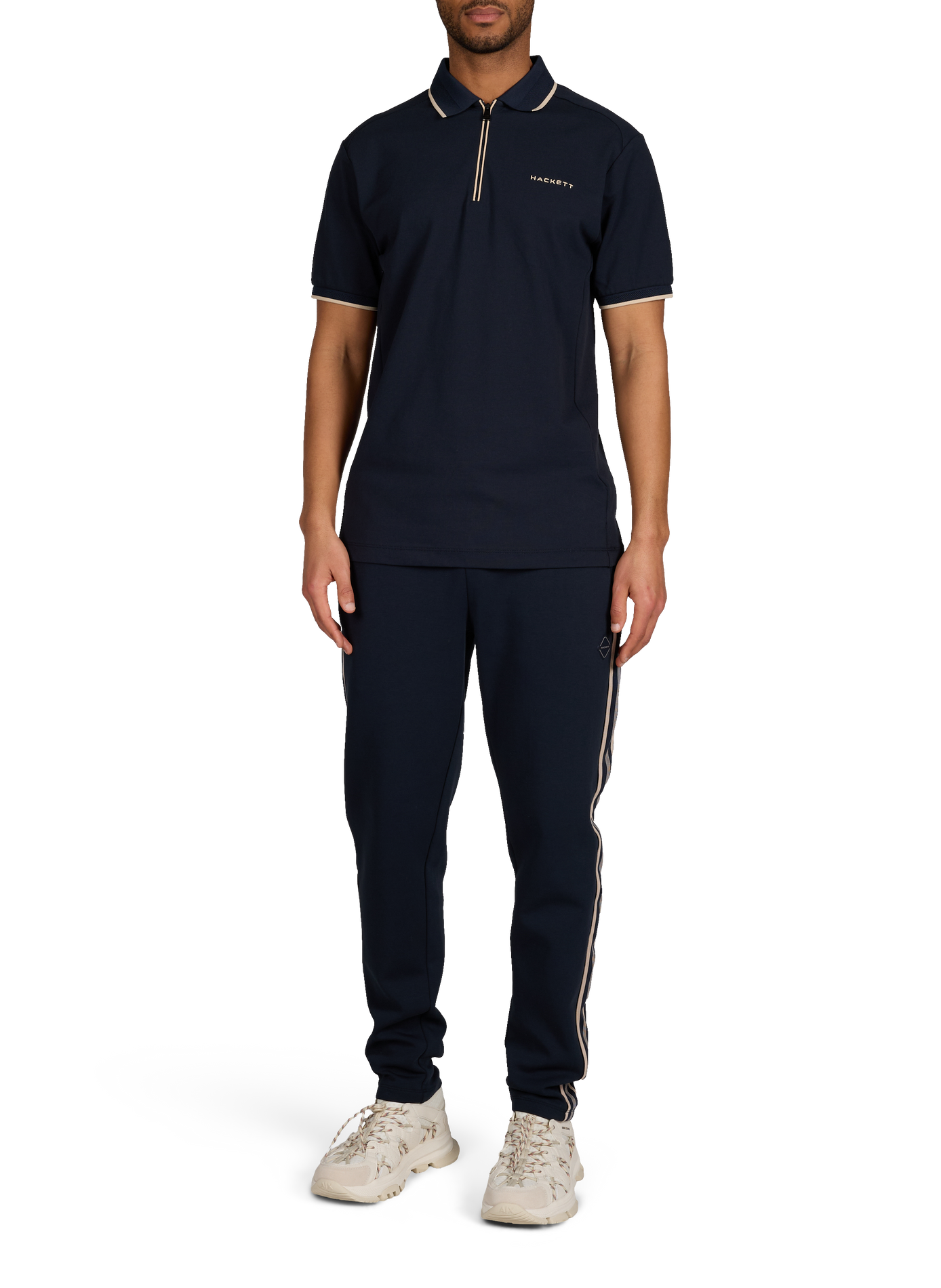 Polo à manches courtes en coton mélangé HACKETT Bleu