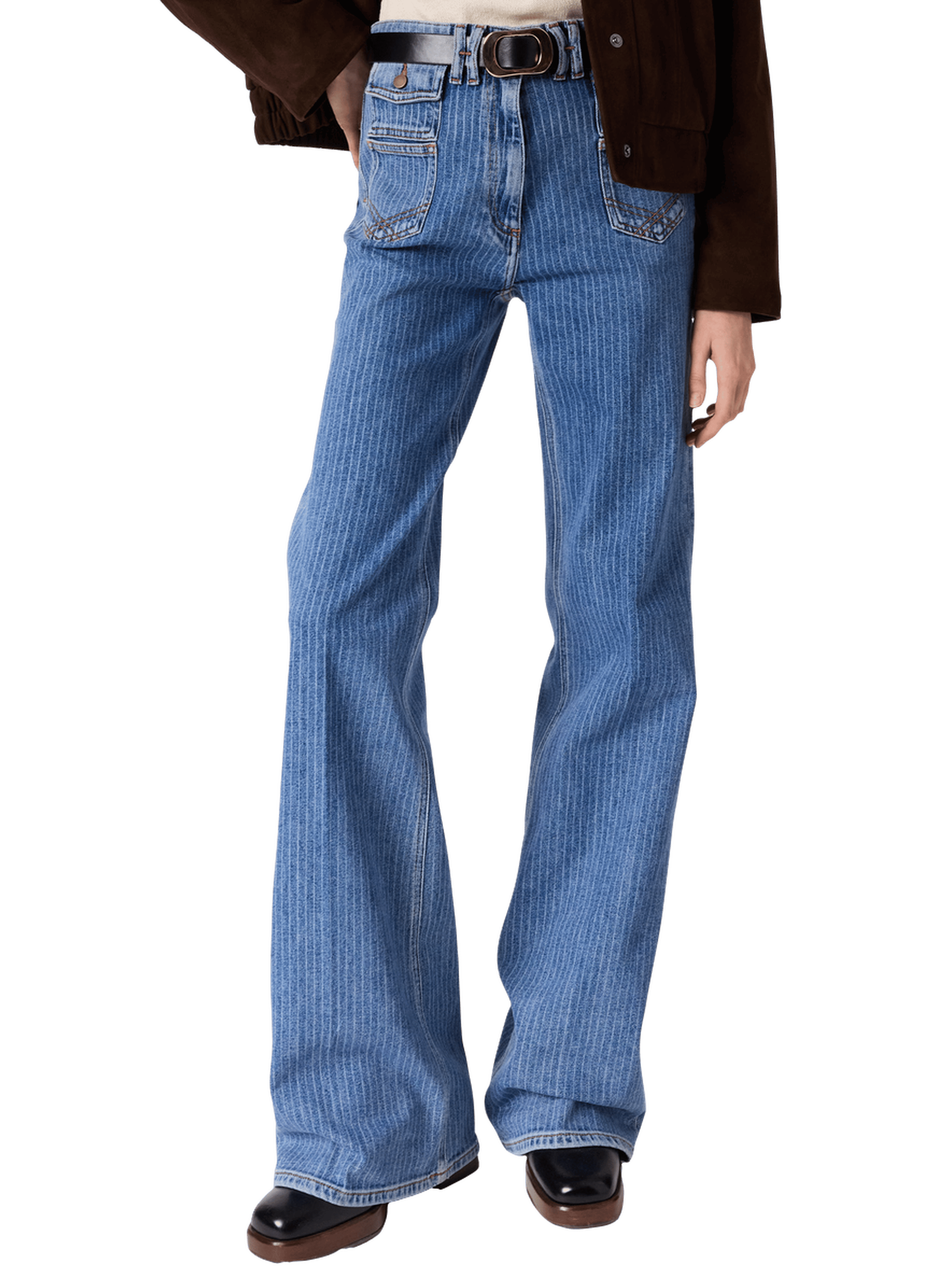 Jean flare à rayures - anna GERARD DAREL Bleu