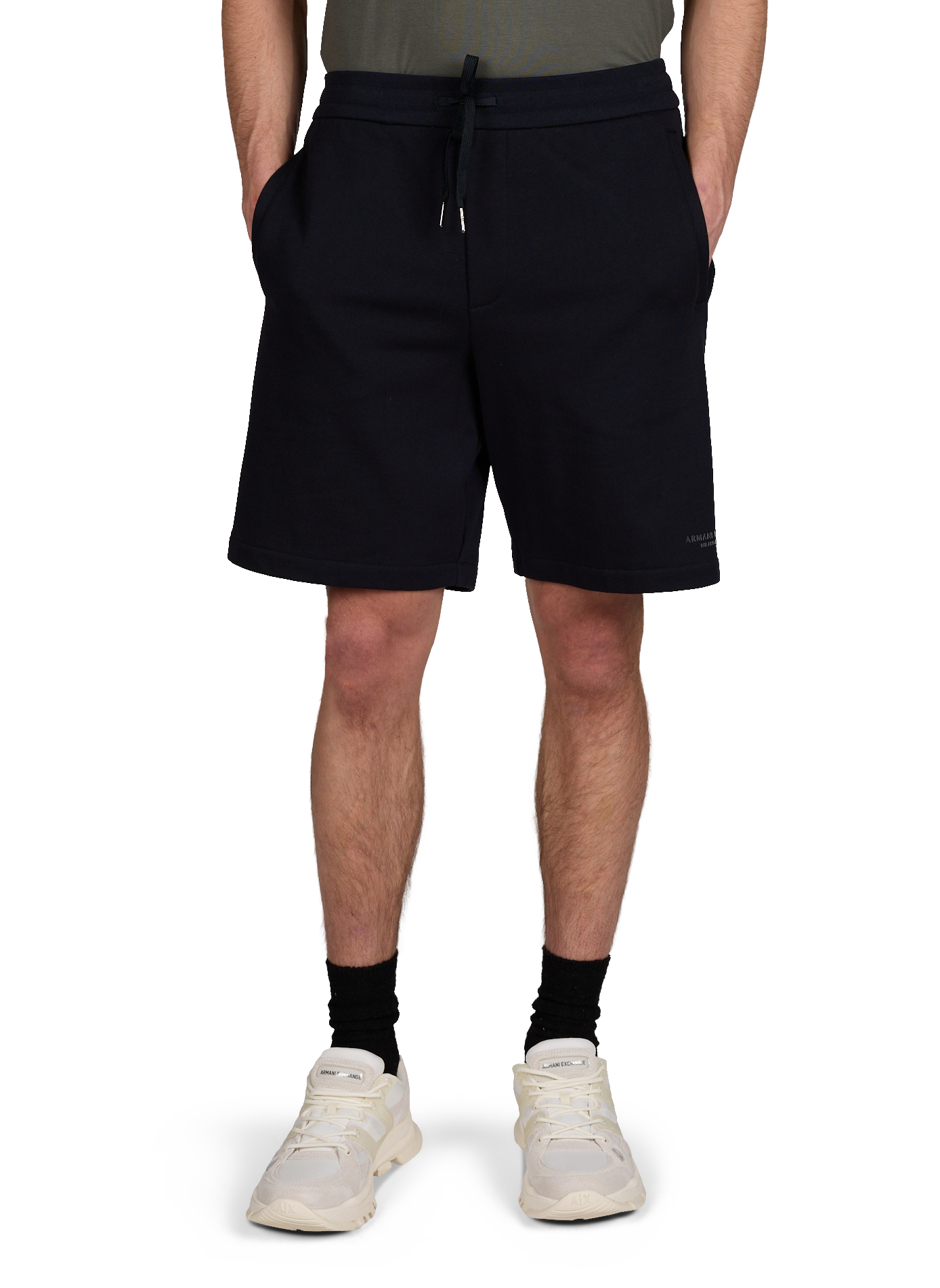 Short uni taille élastique en coton ARMANI EXCHANGE Bleu