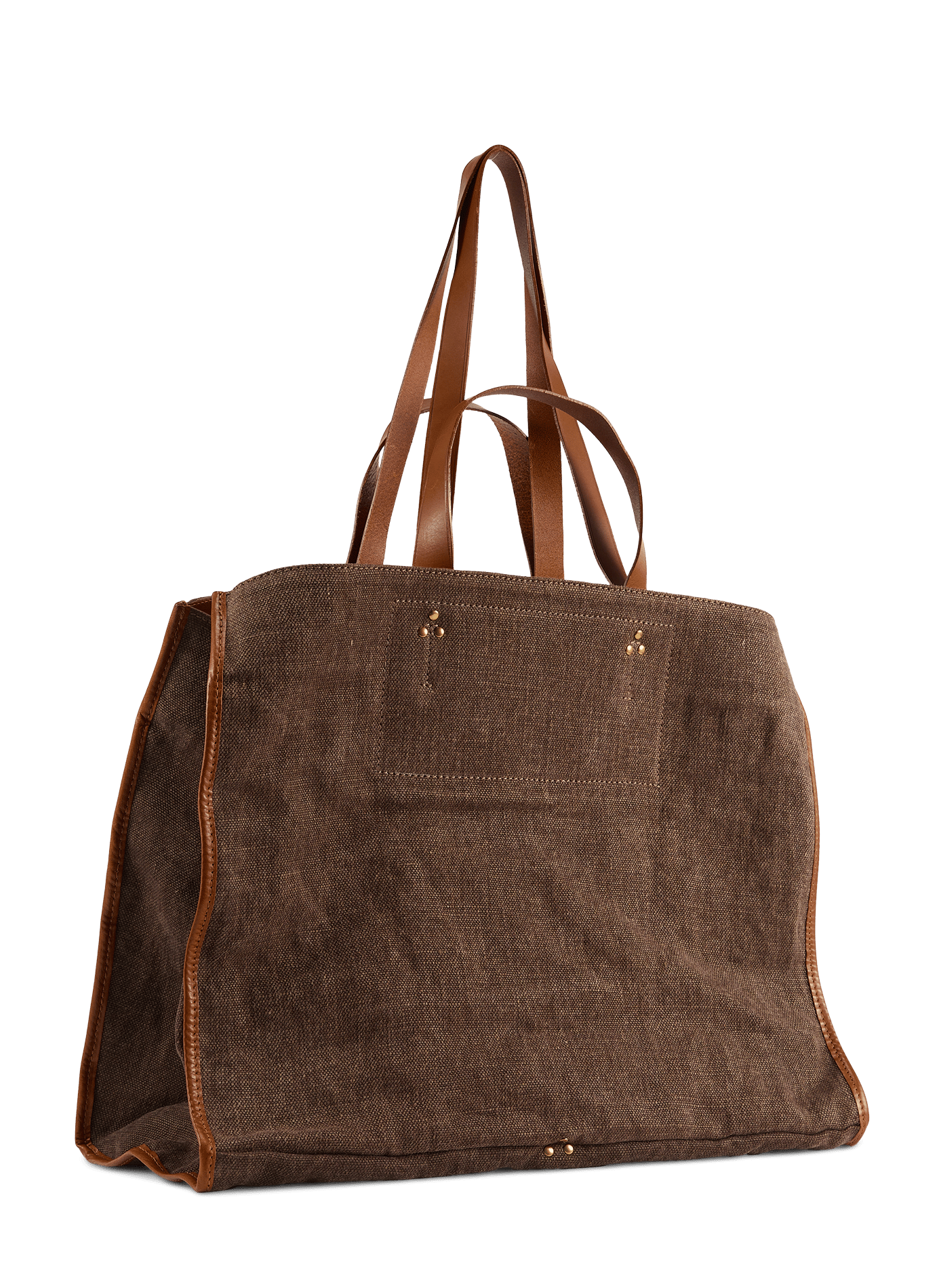 Sac cabas Léon L en toile de laine JÉRÔME DREYFUSS Marron