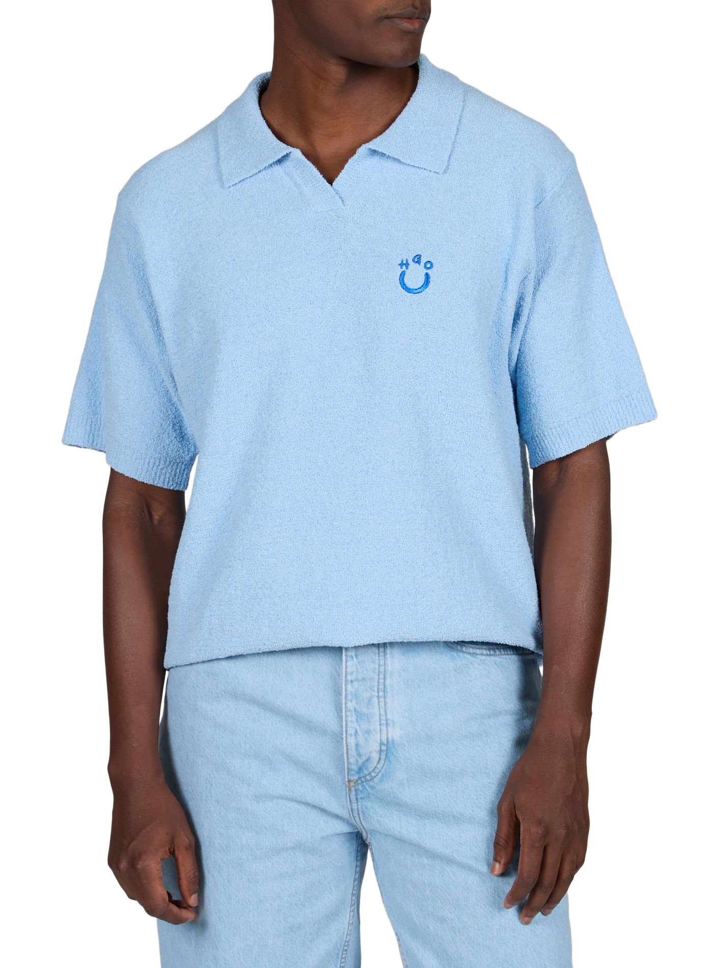 Pull oversize en tissu éponge coton mélangé HUGO BLUE Bleu