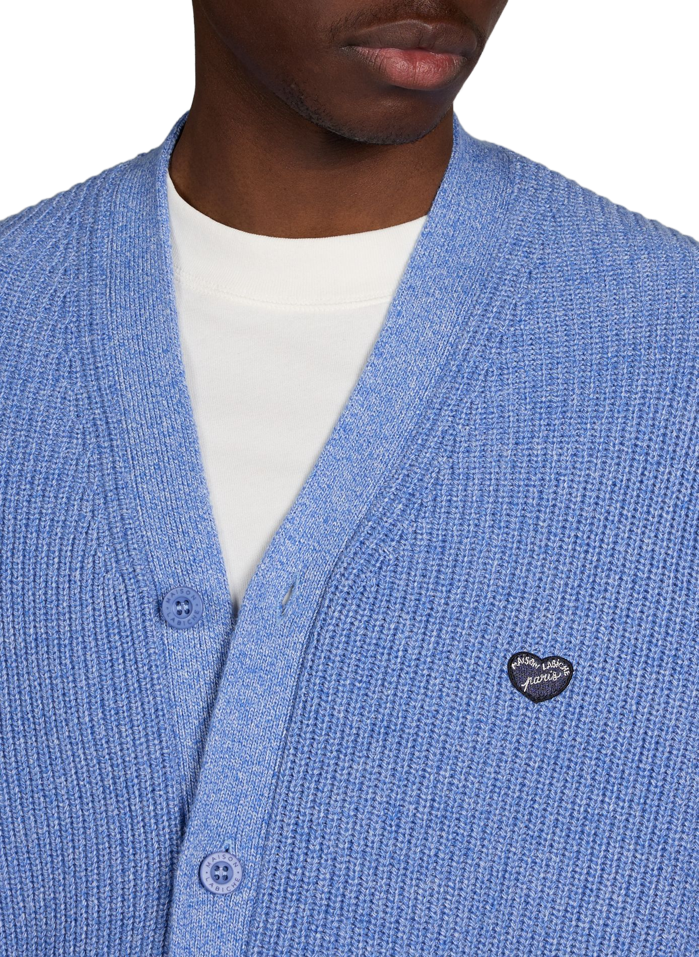 Gilet Poirée patch coeur en coton MAISON LABICHE Bleu