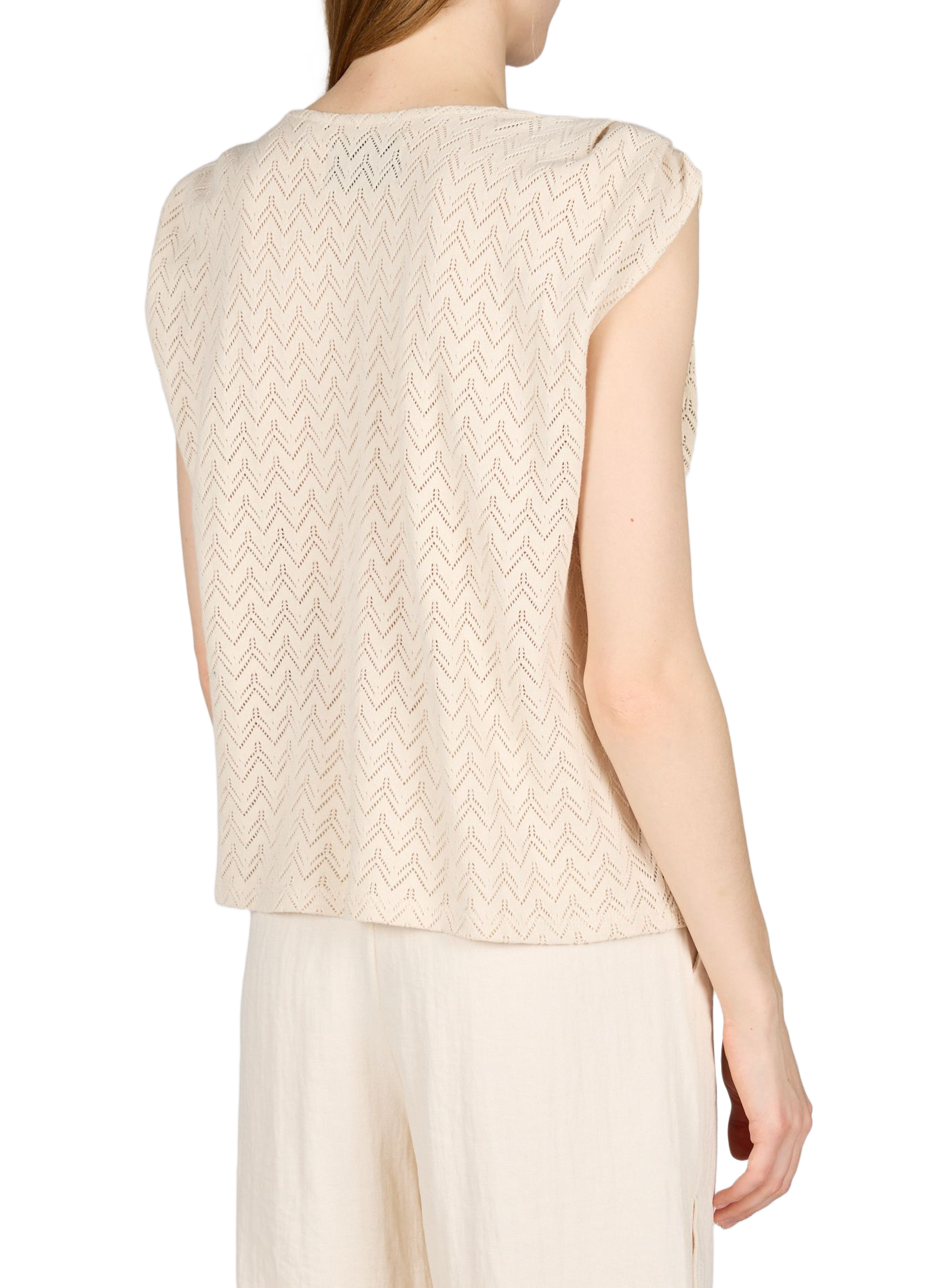 Top Vilihura in cotone VILA Beige
