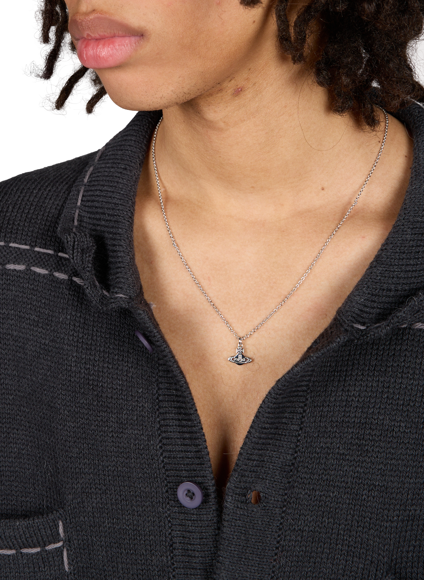 Cotton knit cardigan PAS UNE MARQUE Black