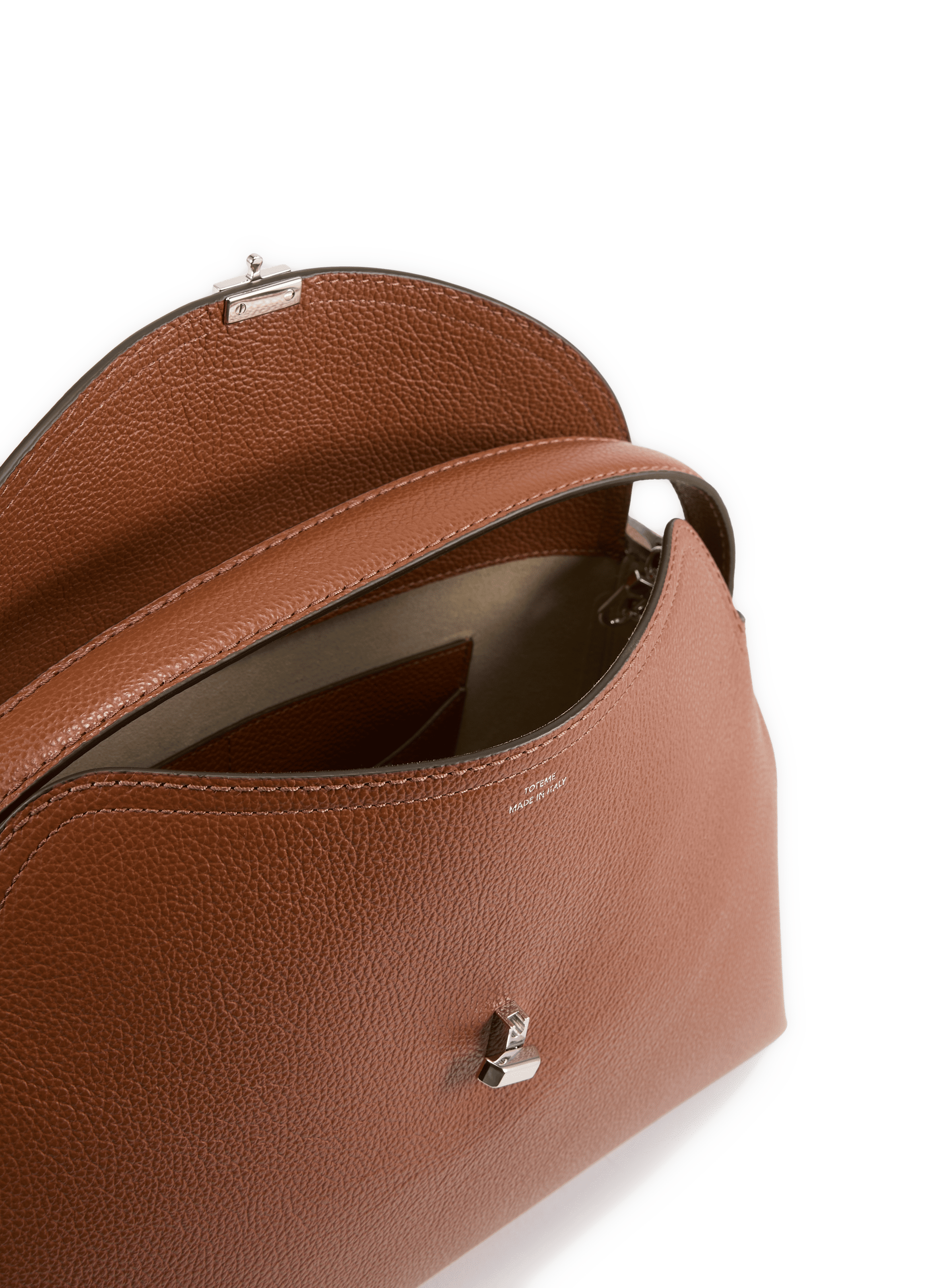 Sac à main à bandoulière amovible et réglable en cuir TOTEME Marron