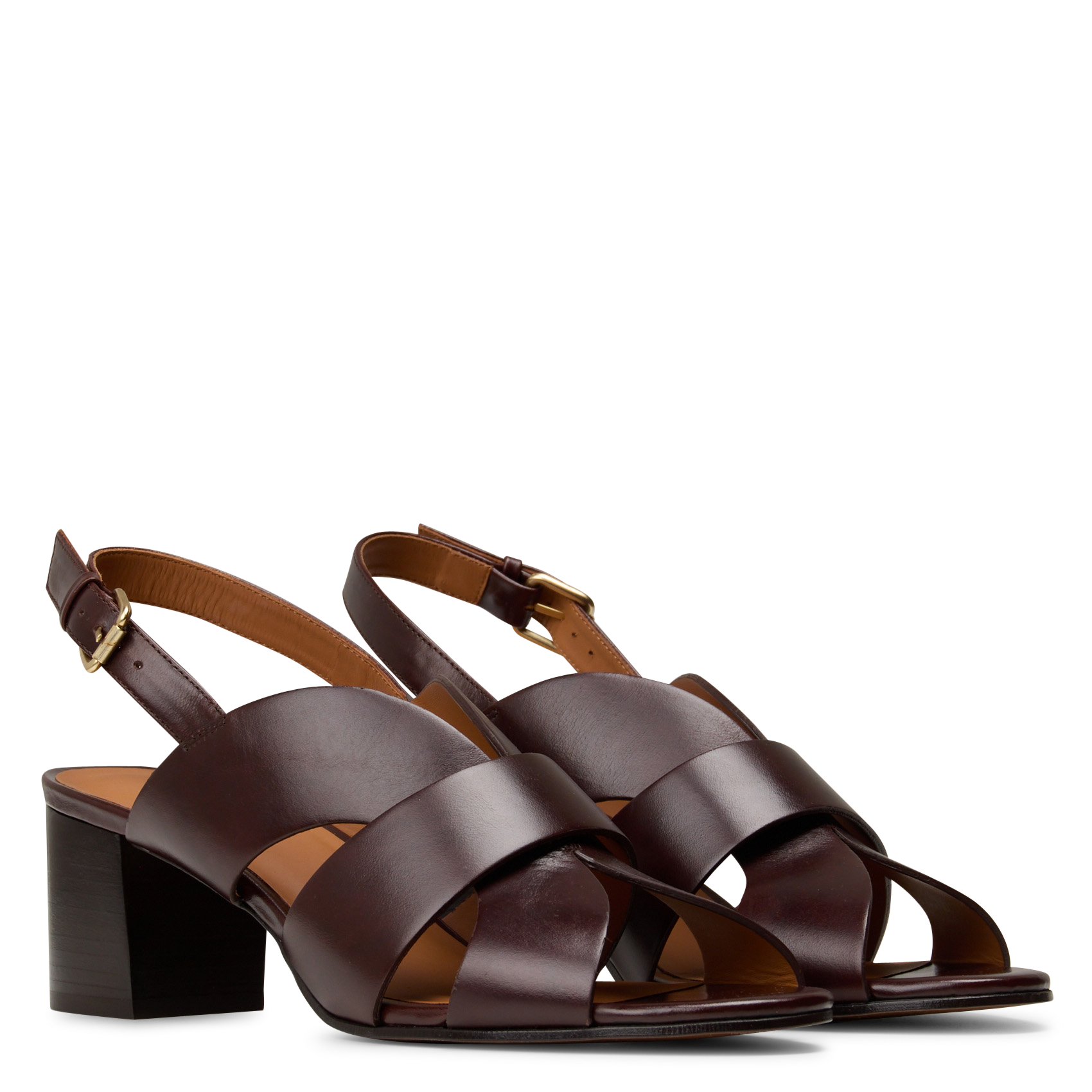 Sandales à talons en cuir n°551 RIVECOUR Marron