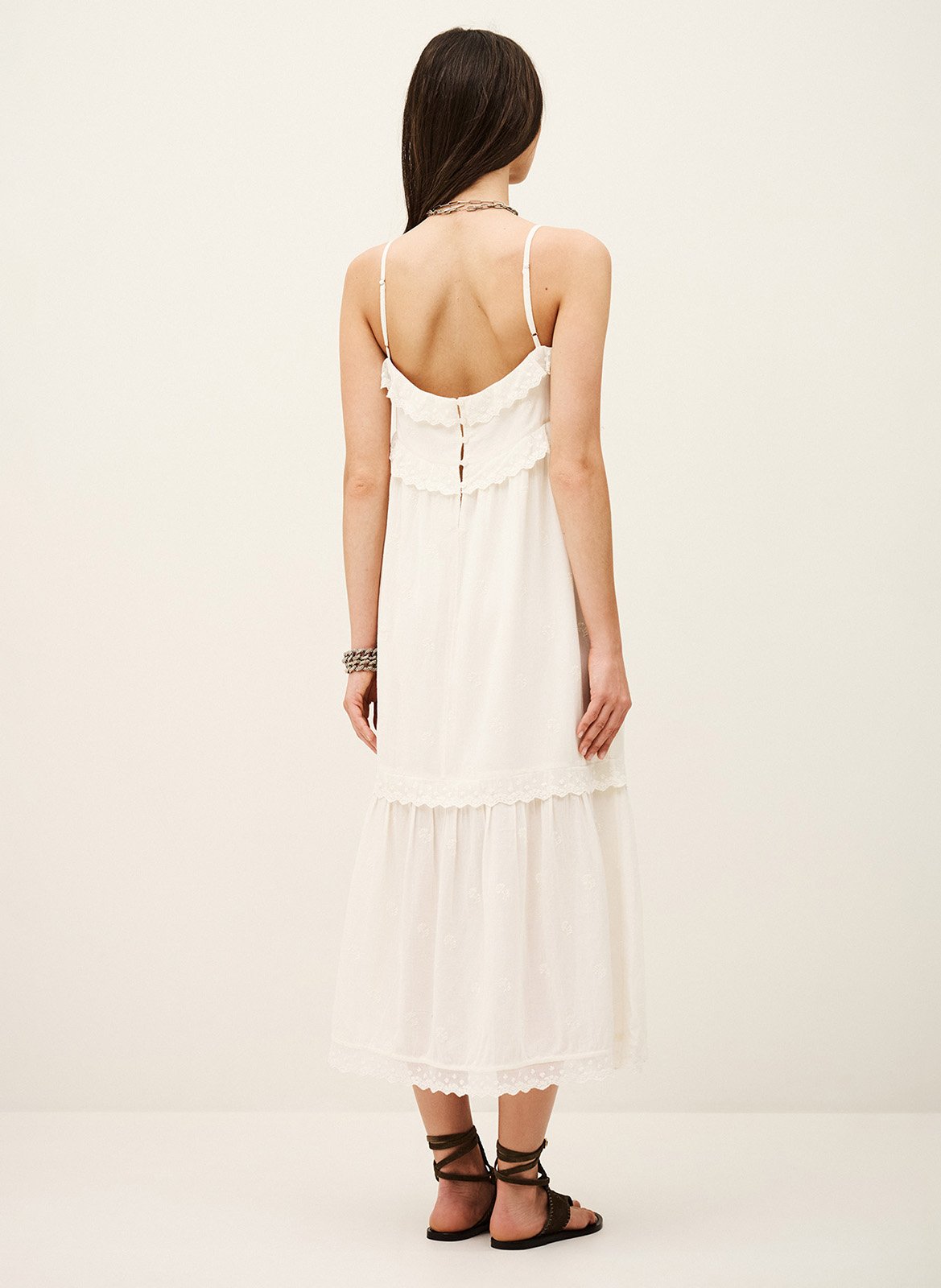 Robe midi en coton mélangé penny BA&SH Beige
