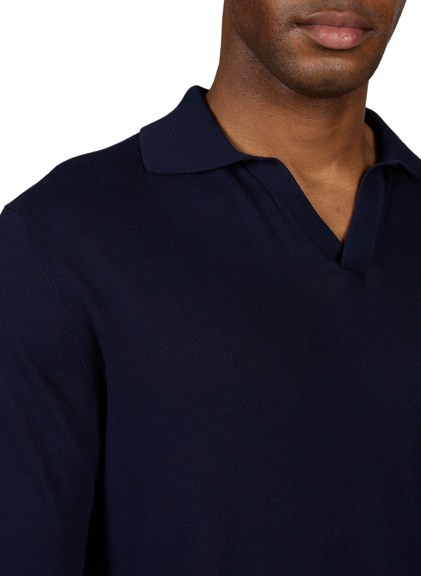 Langarm-Poloshirt aus Baumwolle CRUNA Blau