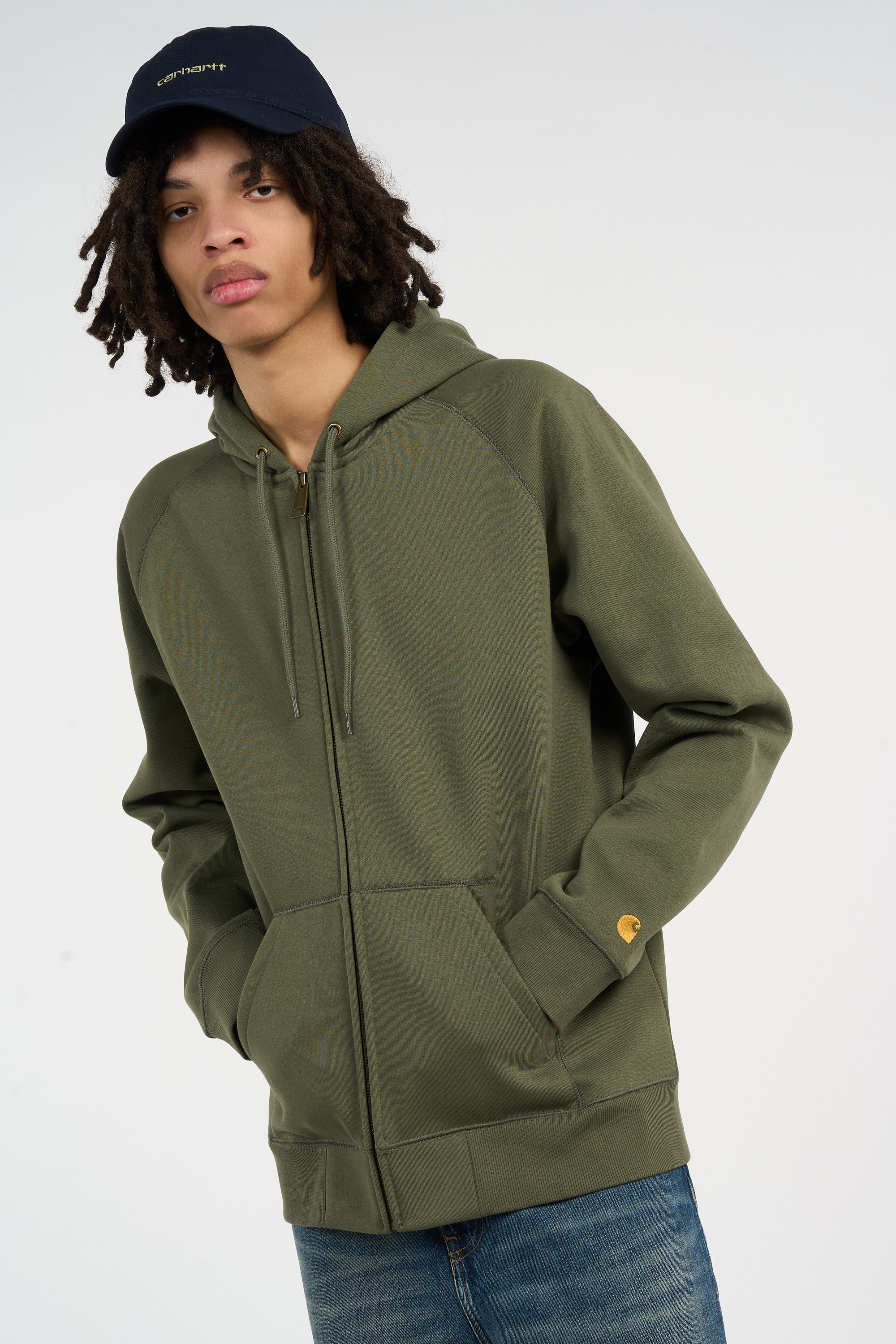 Hoodie zippé hooded chase CARHARTT WIP Kaki