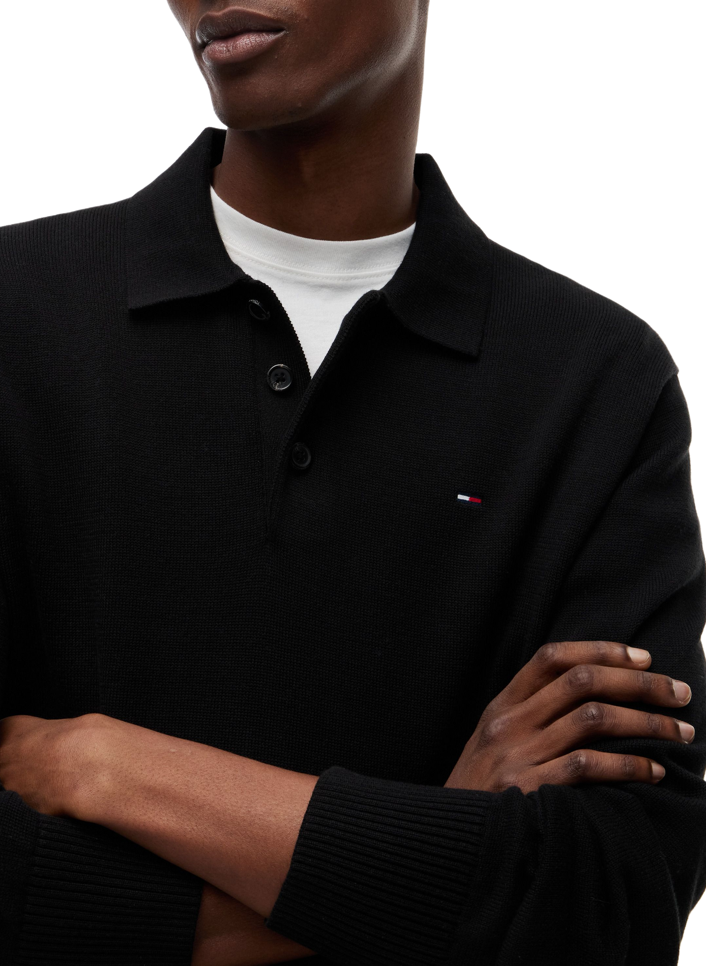 Long sleeve polo shirt TOMMY HILFIGER Black