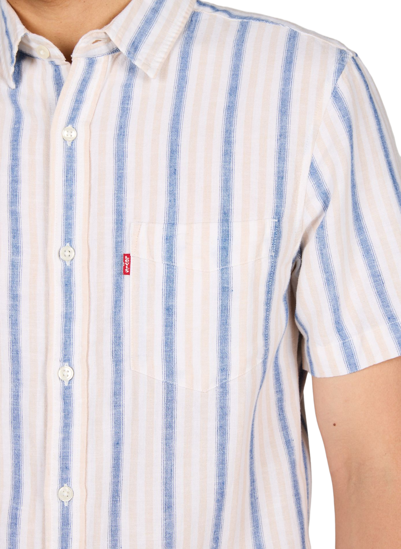 Camisa a rayas de algodón y lino mezclado LEVI'S Amarillo