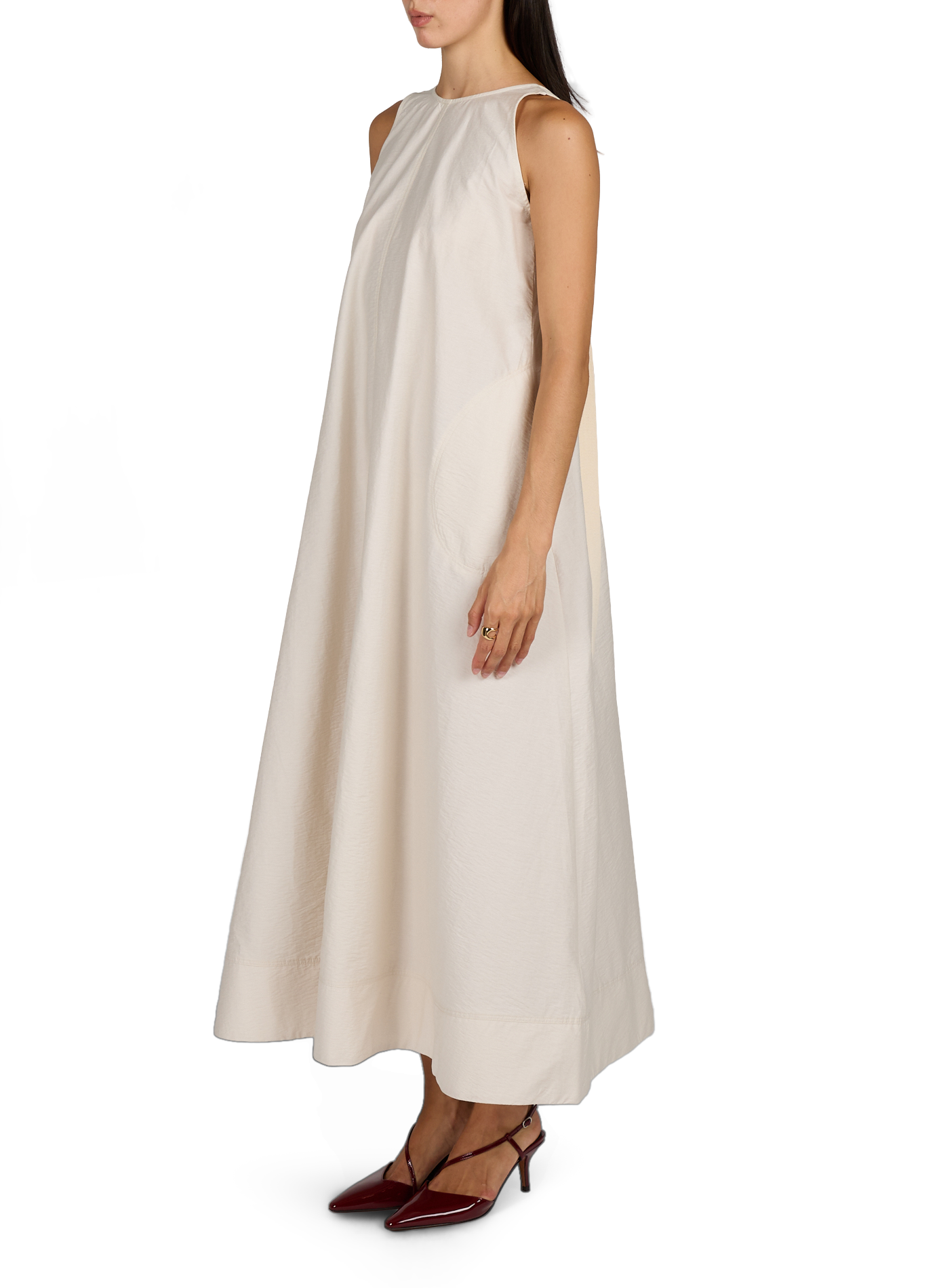 Midi-Kleid mit Rundhalsausschnitt TOPSHOP Weiss