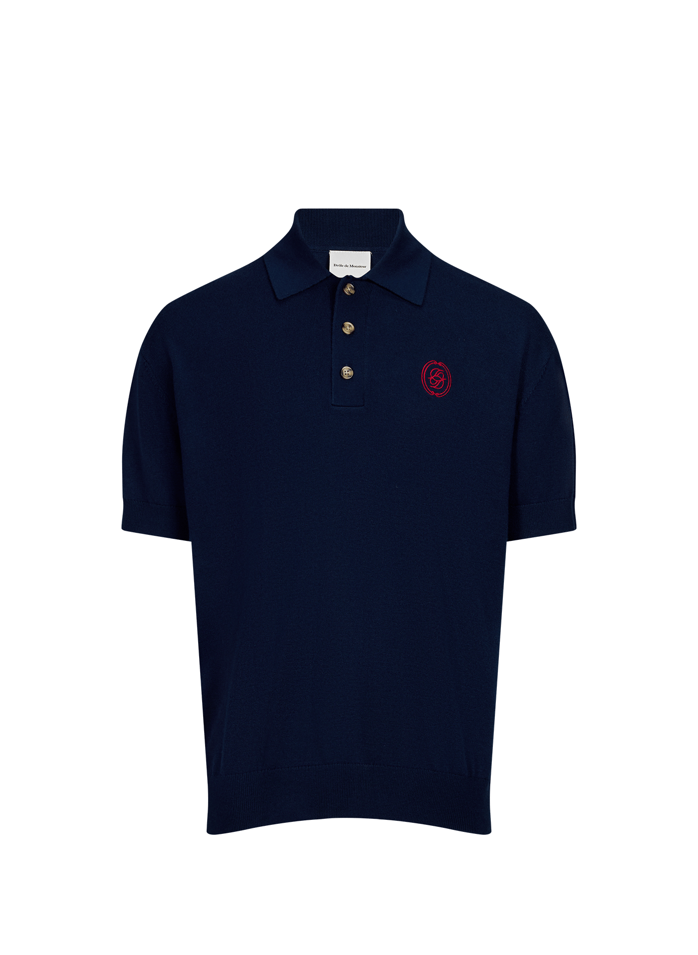 Straight knit polo DROLE DE MONSIEUR Blue