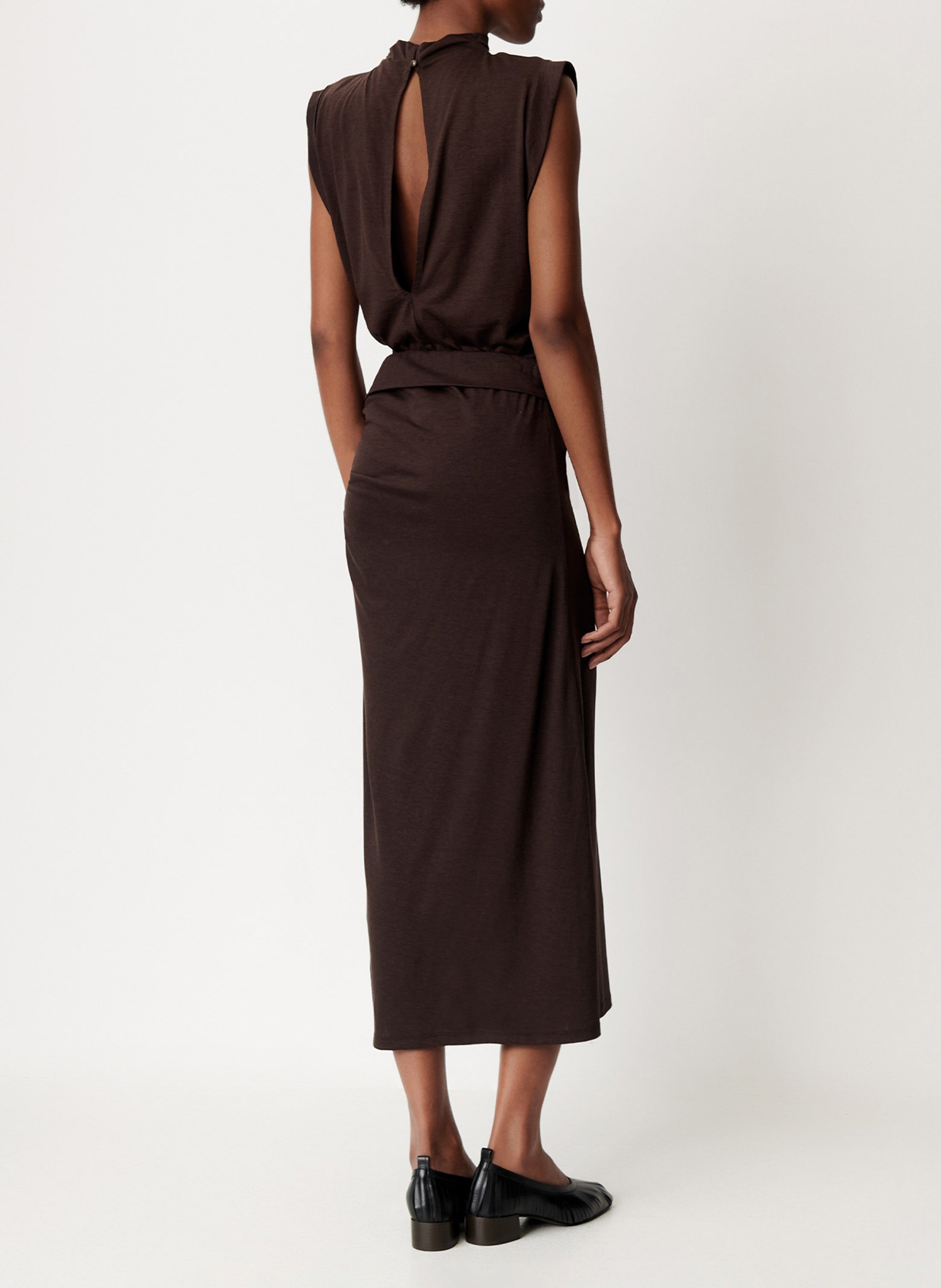 Jupe midi droite dolish SESSUN Marron