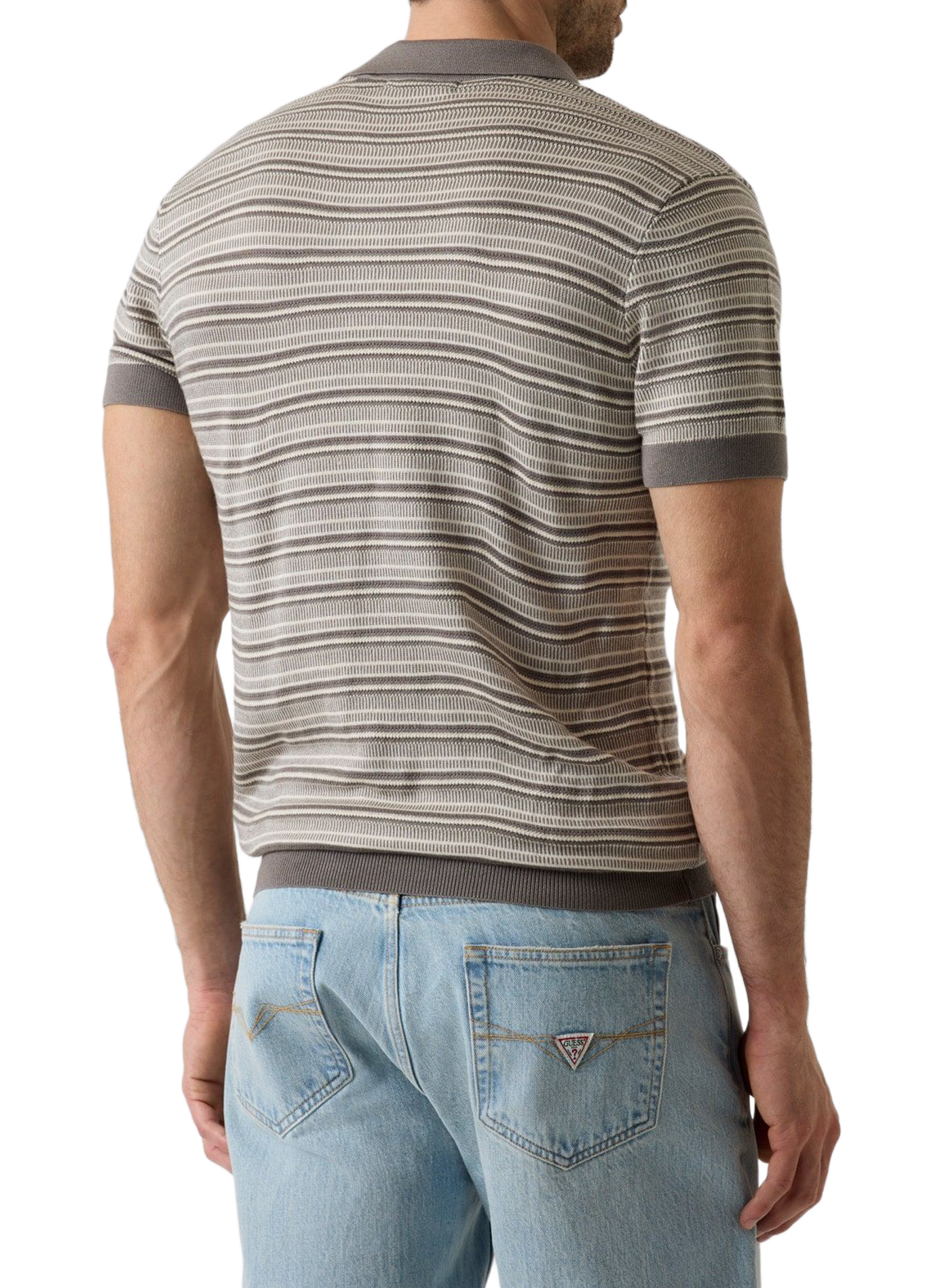 Striped short-sleeve polo GUESS Green