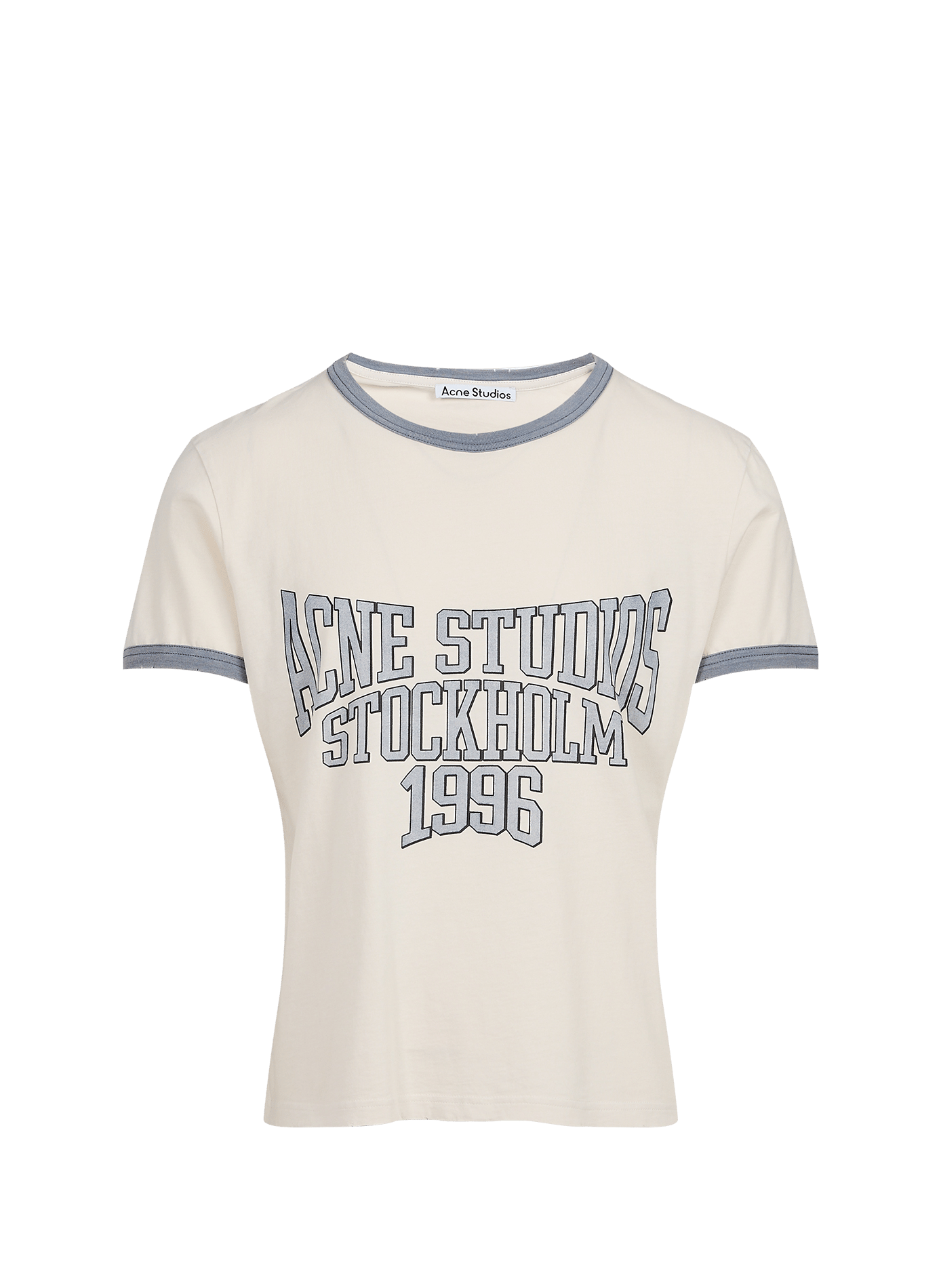 Tee-shirt sérigraphié en coton ACNE STUDIOS Gris