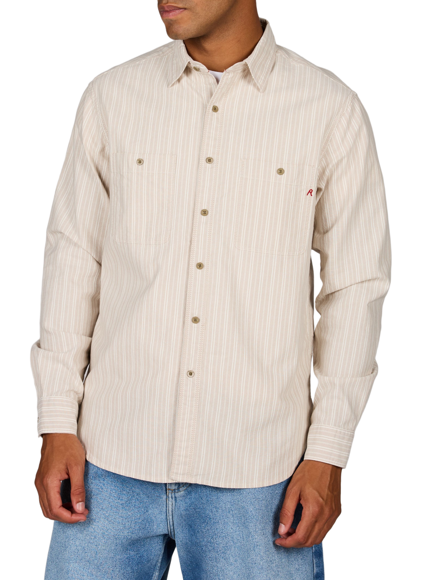 Chemise à rayures REPLAY Beige