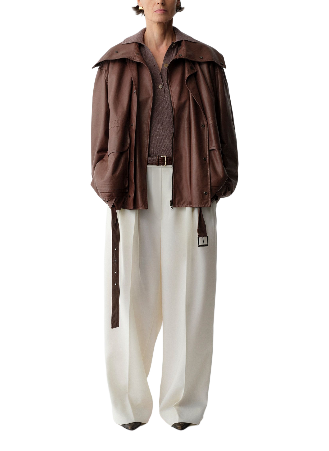 Wide-leg woolen trousers Alexandra CALVIN KLEIN COLLECTION White