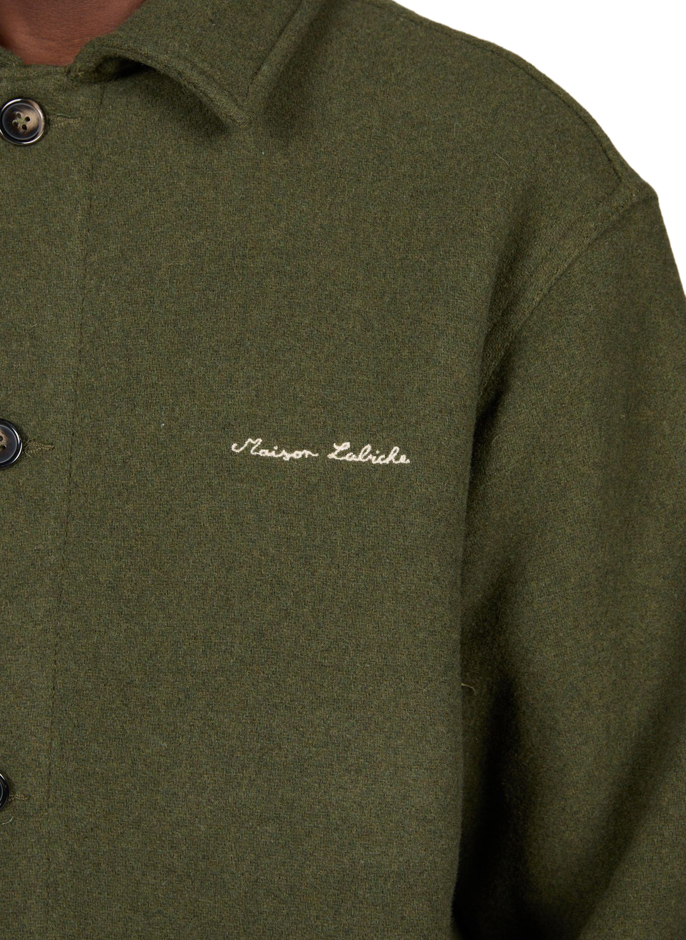 Veste droite col classique en laine mélangée MAISON LABICHE Vert