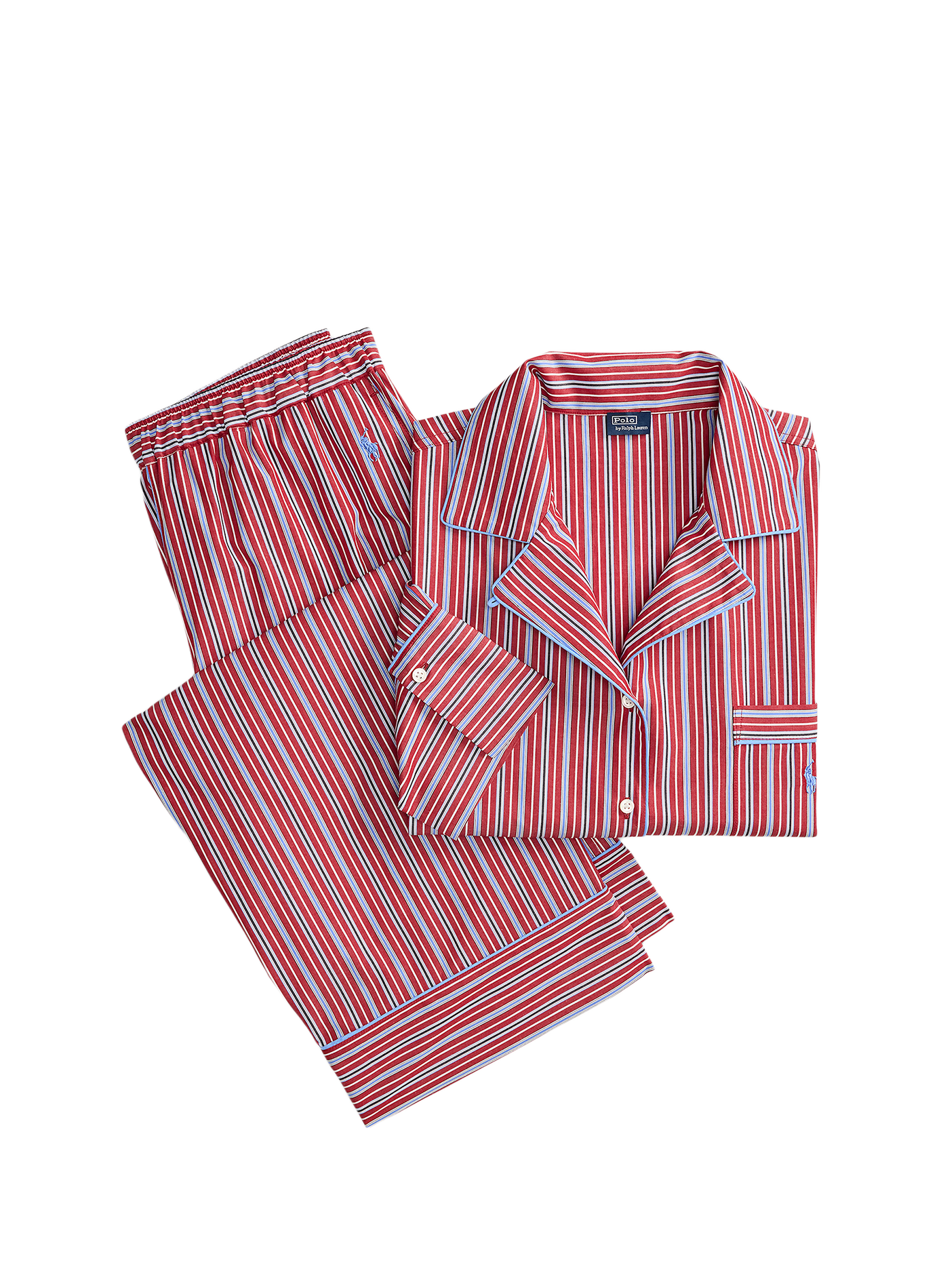 Ensemble de pyjama rayé en coton POLO RALPH LAUREN Rouge