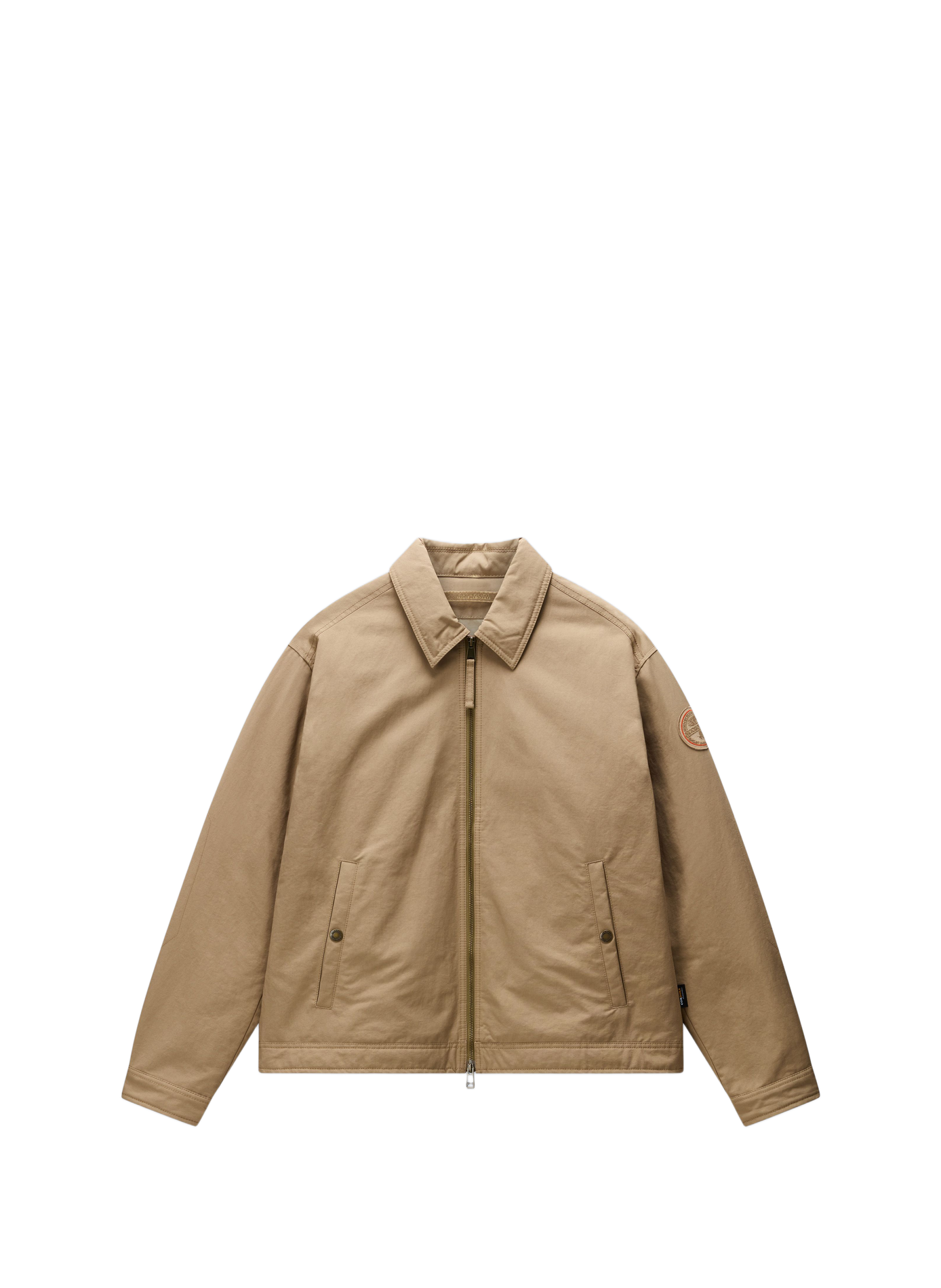 Classic straight solid color jacket with classic collar. NAPAPIJRI Brown