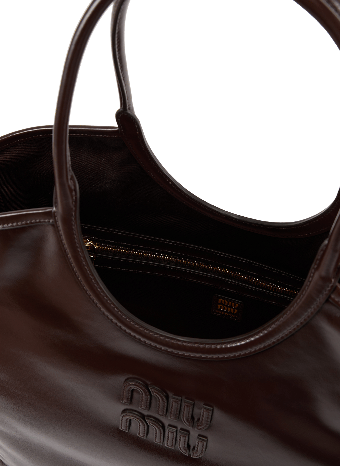 Ivy-tas van leer MIU MIU Bruin