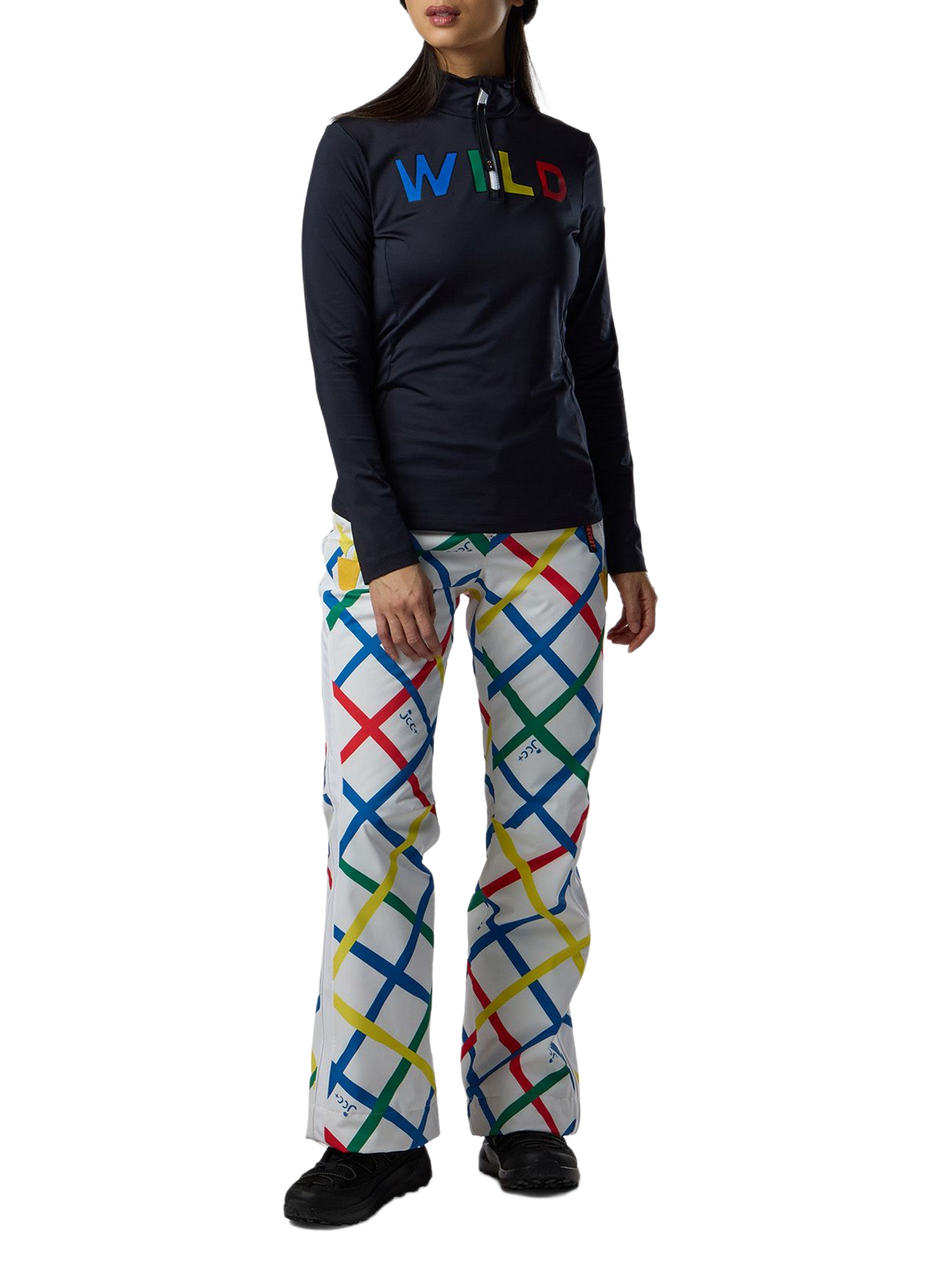 Gerader Pulli mit Stehkragen und Reißverschluss. ROSSIGNOL Schwarz