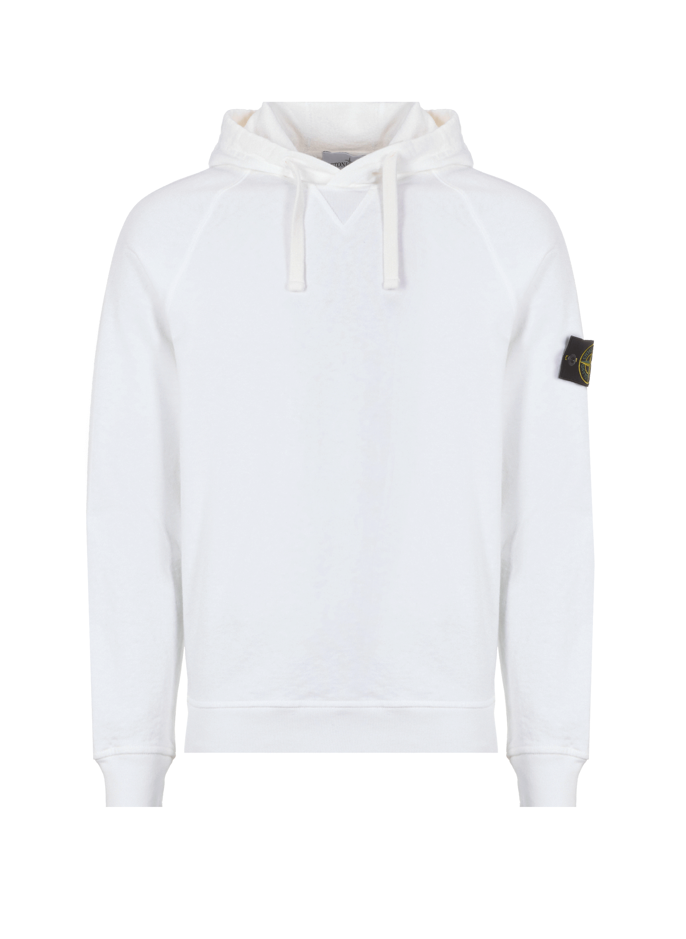 Hoodie en jersey de coton STONE ISLAND Blanc