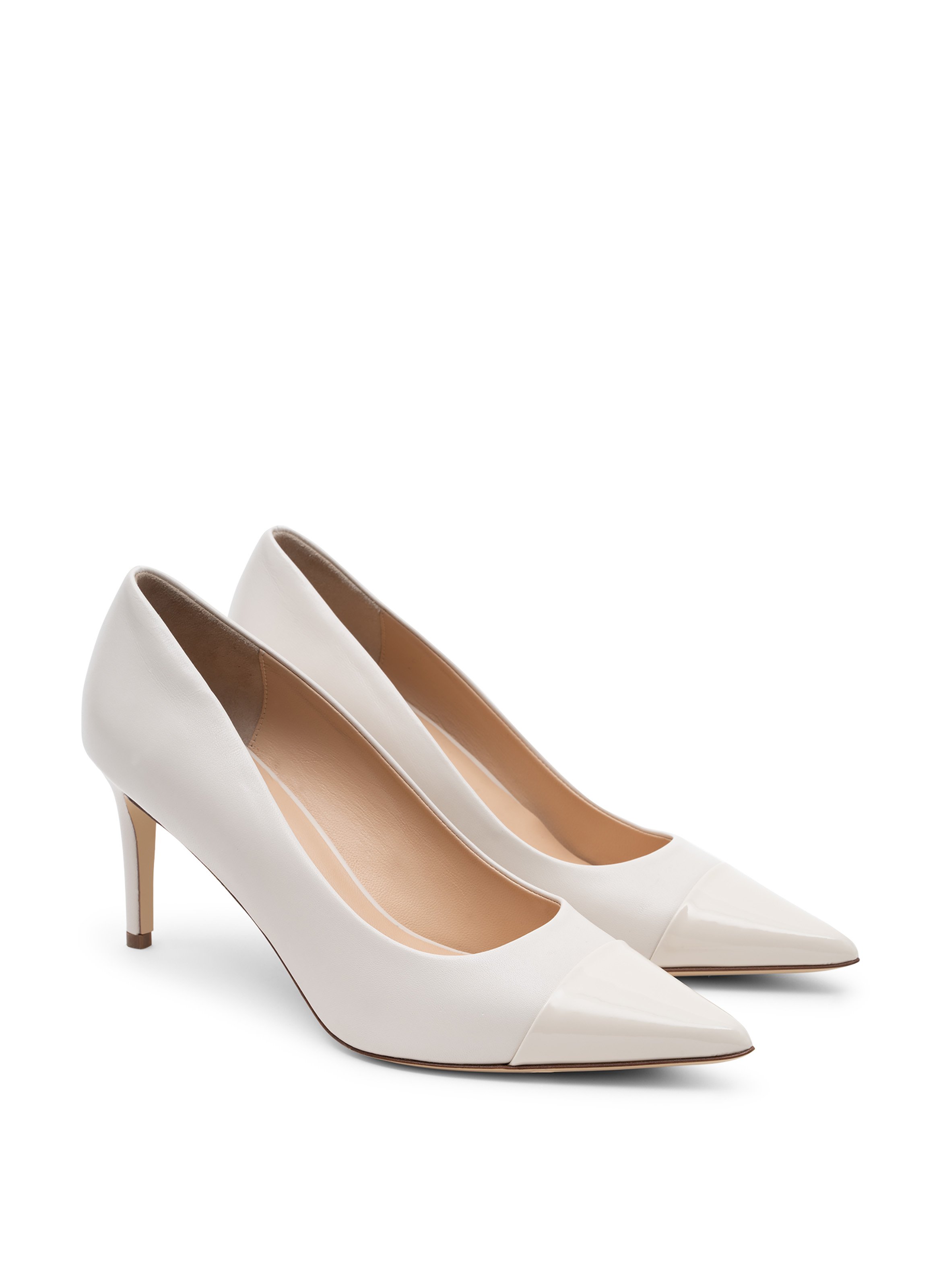 Escarpins en cuir avec Oval T Femme, Marron | TWINSET Milano
