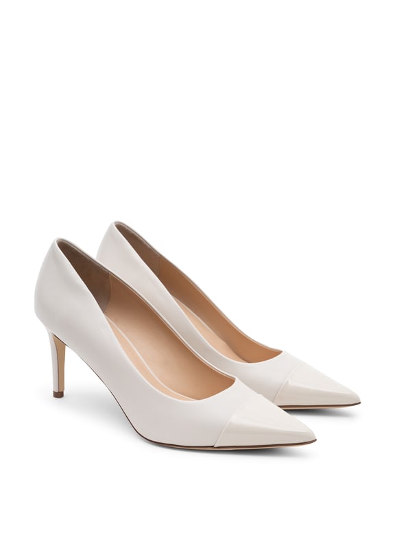 Escarpins en cuir avec Oval T Femme, Marron | TWINSET Milano Escarpins en cuir avec Oval T Femme, Marron | TWINSET Milano