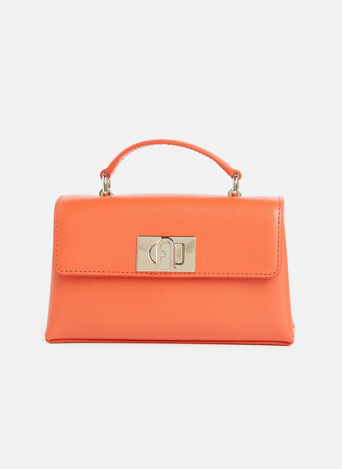 OrangeFURLA grained leather handbag 