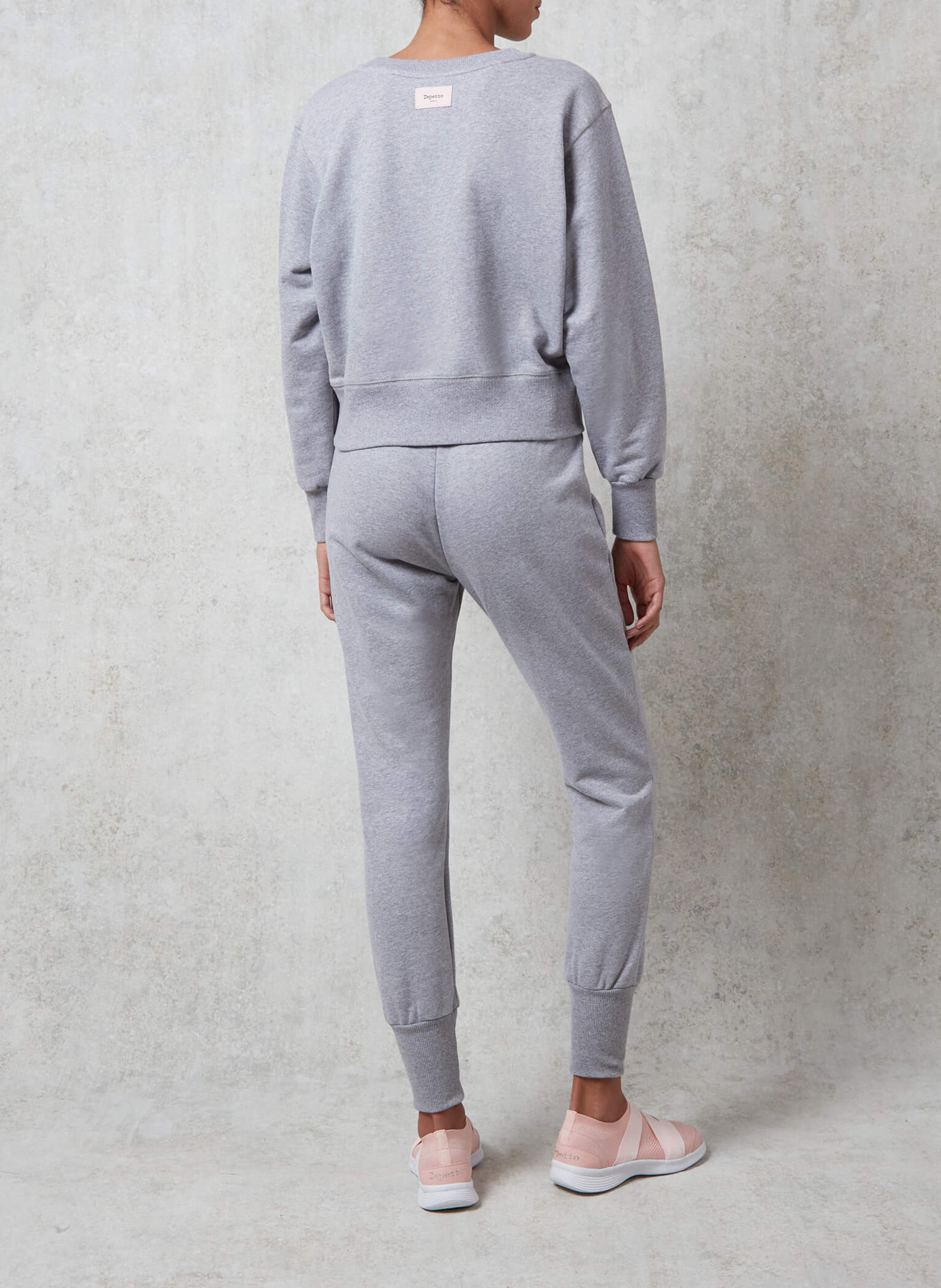 Sweatshirt col rond en coton brodé REPETTO Gris