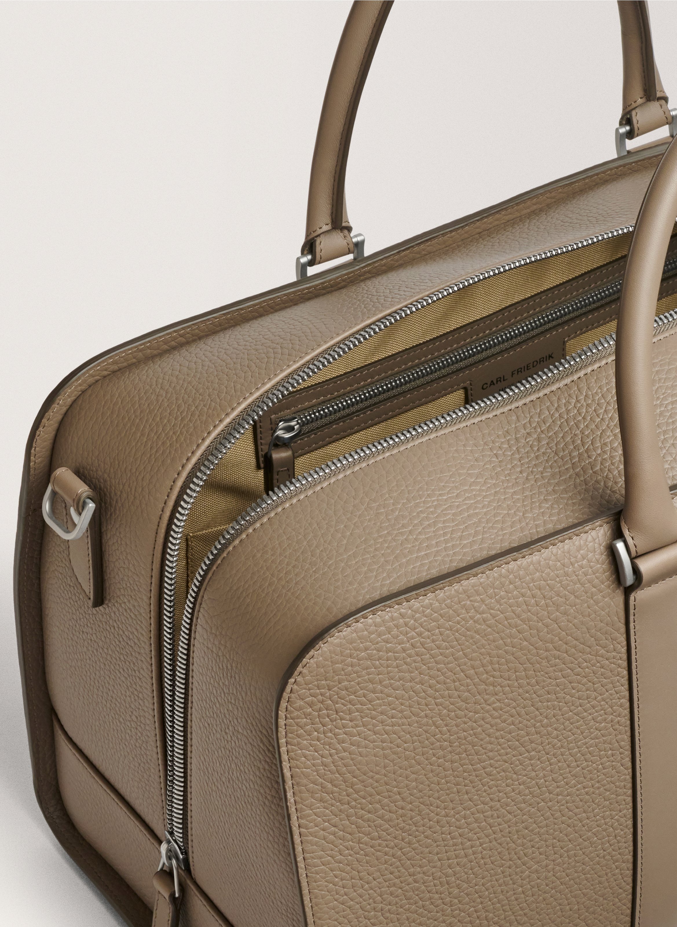 Sac de voyage 'Palissy Weekend' en cuir grainé CARL FRIEDRIK Gris