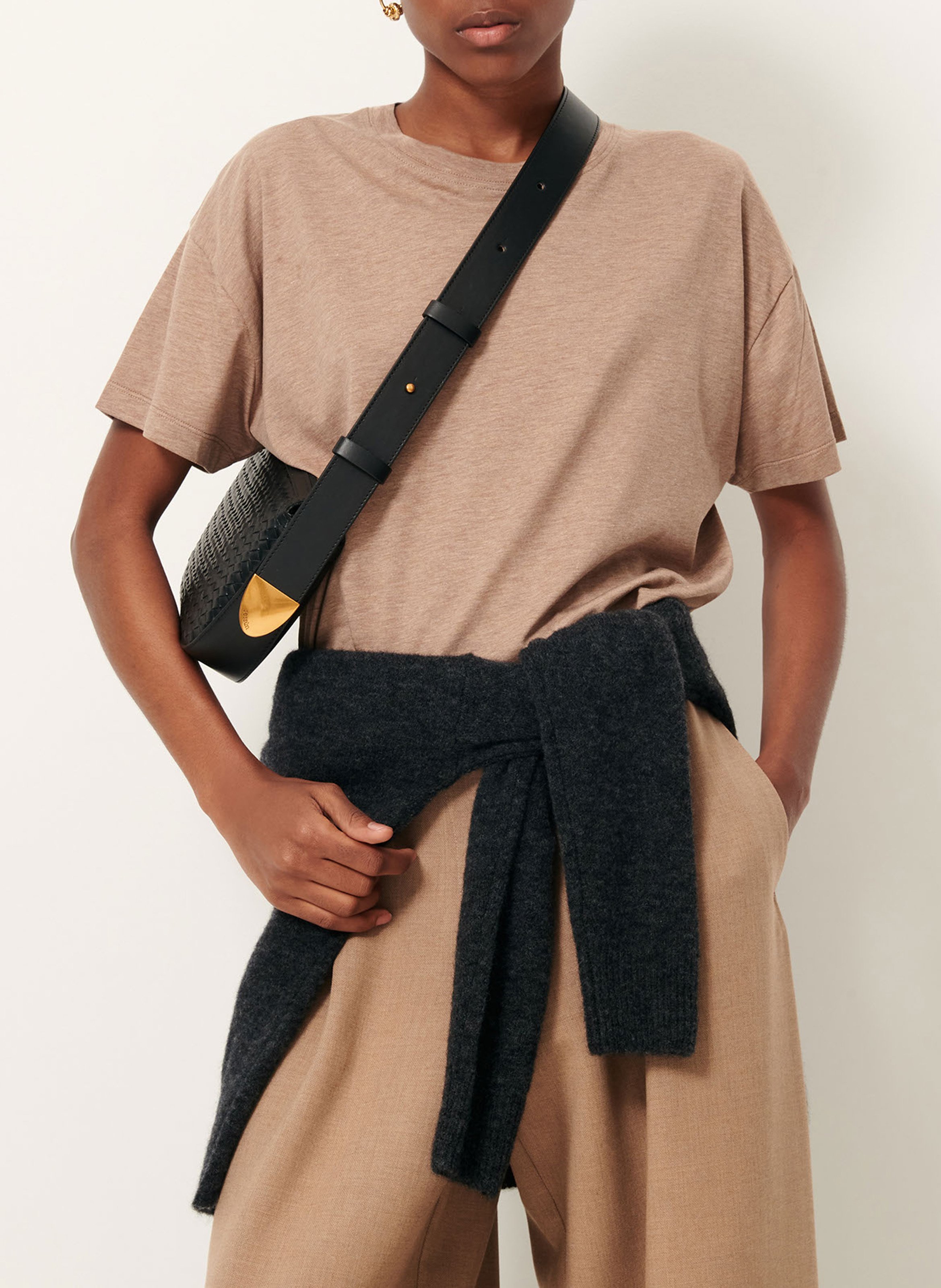 Tee-shirt oversize col rond too SESSUN Beige