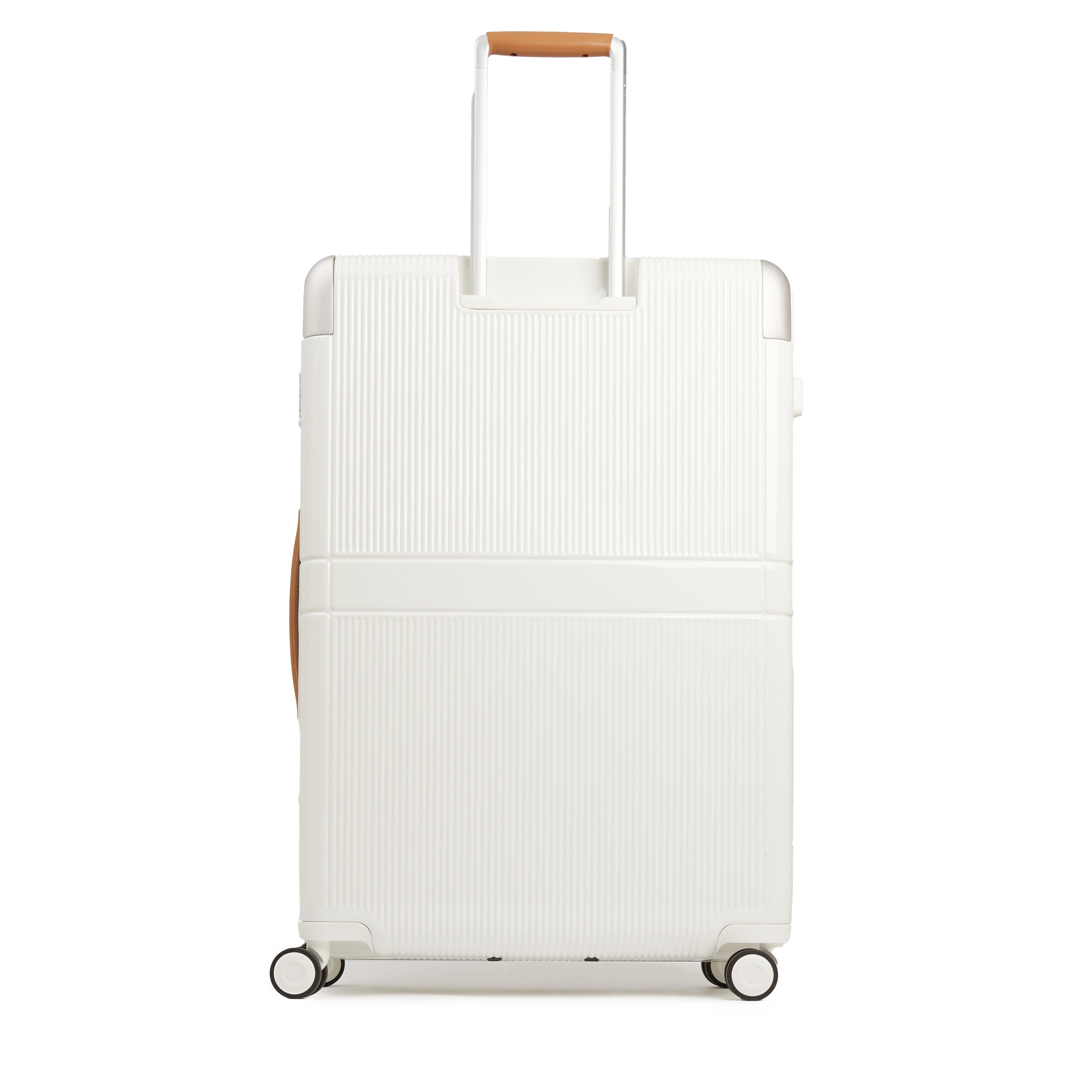 Medium suitcase with 4 wheels imprinted with Lancel logo in polycarbonate LANCEL White