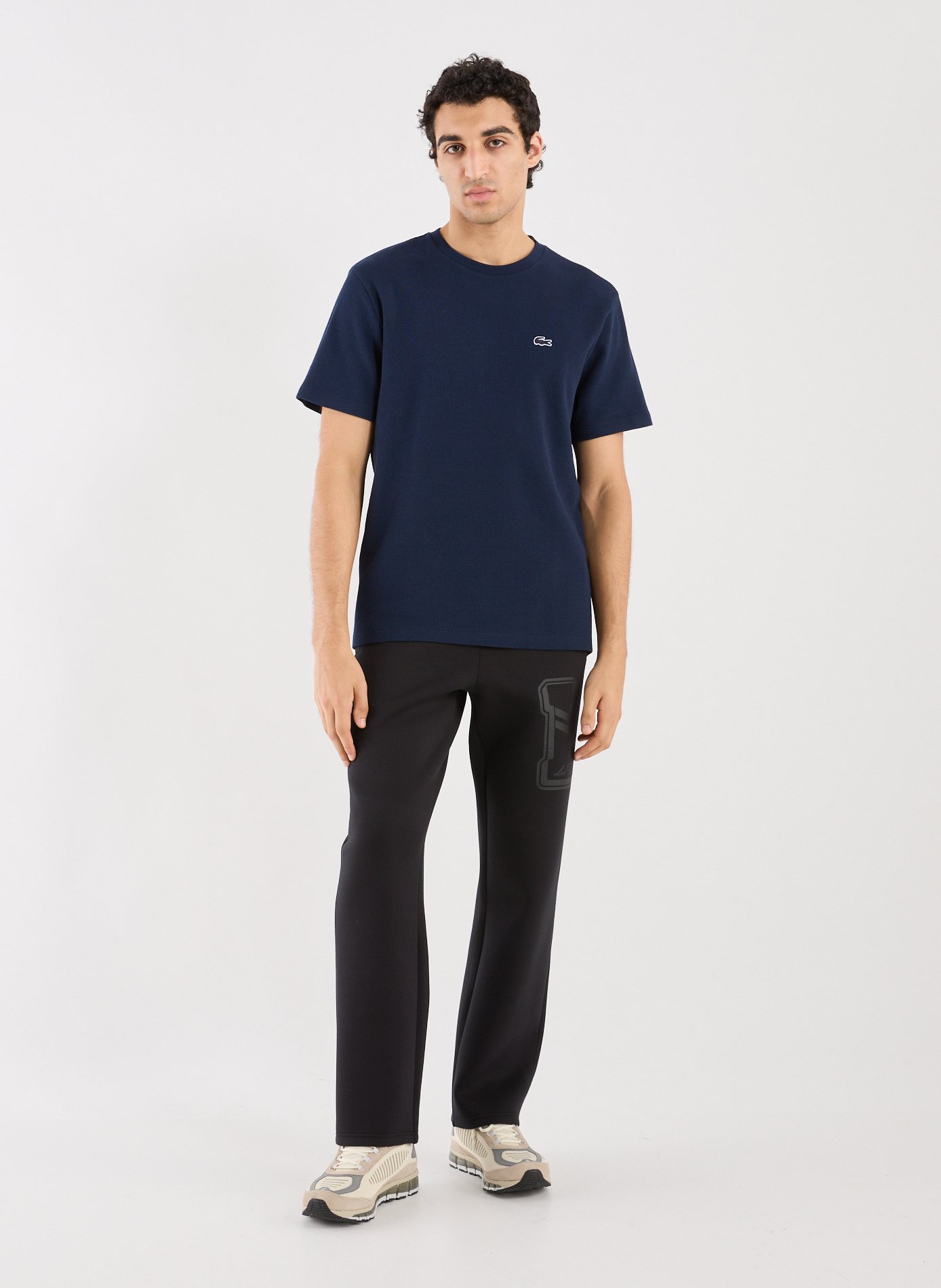 Cotton piqué T-shirt LACOSTE Blue