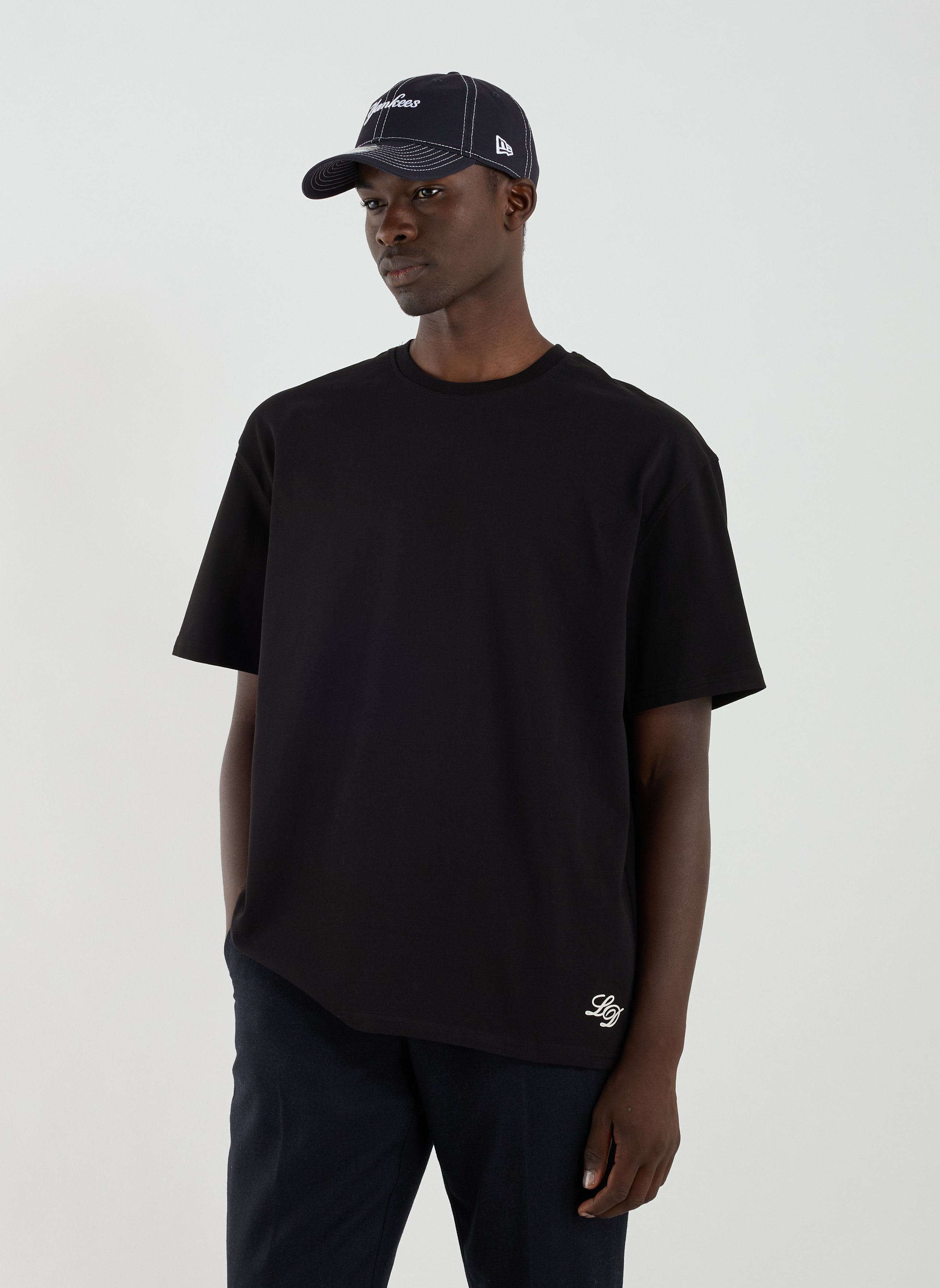 LES DEUX Printed cotton T-shirt Black