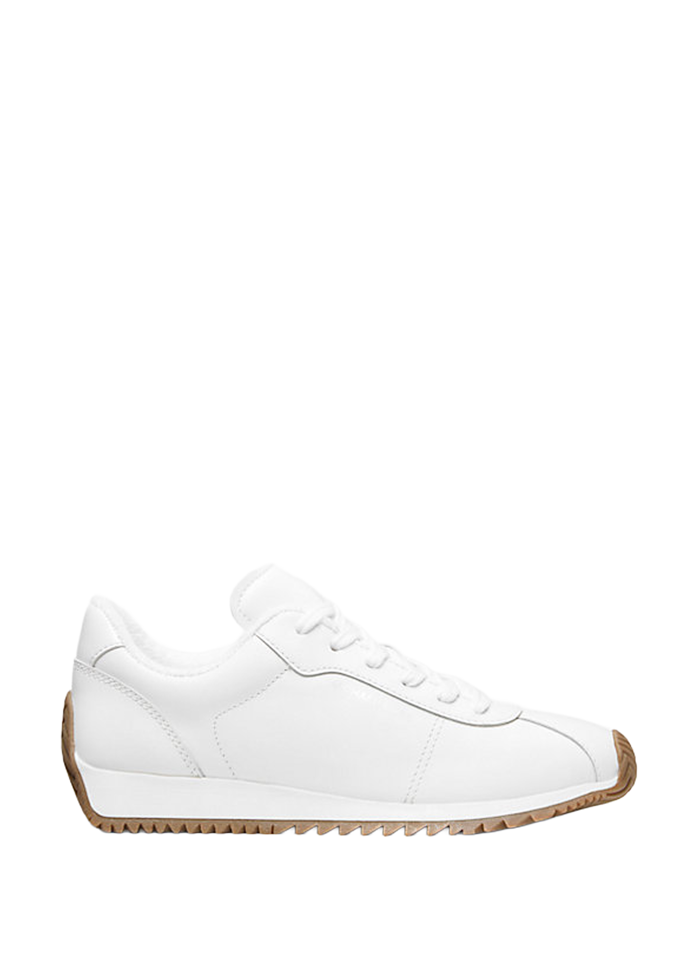MICHAEL KORS Plain leather serrated sneakers White