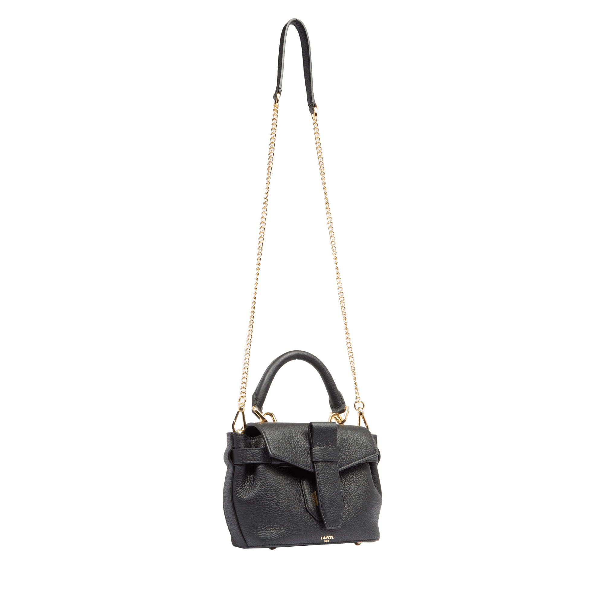 Mini top-handle bag charlie by lancel in leather LANCEL Black