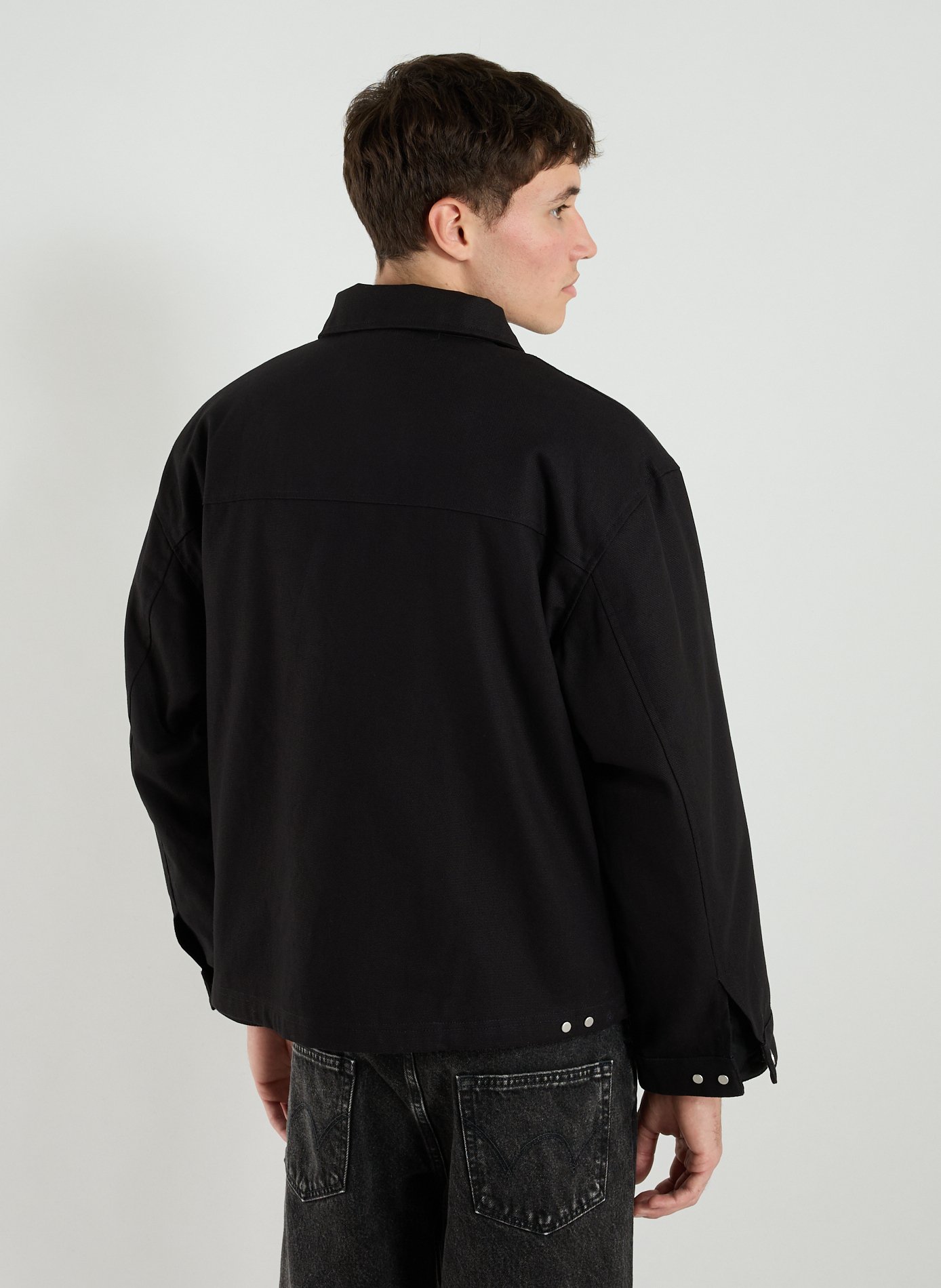 Oversized jacket with a classic cotton collar ARTE ANTWERP Black
