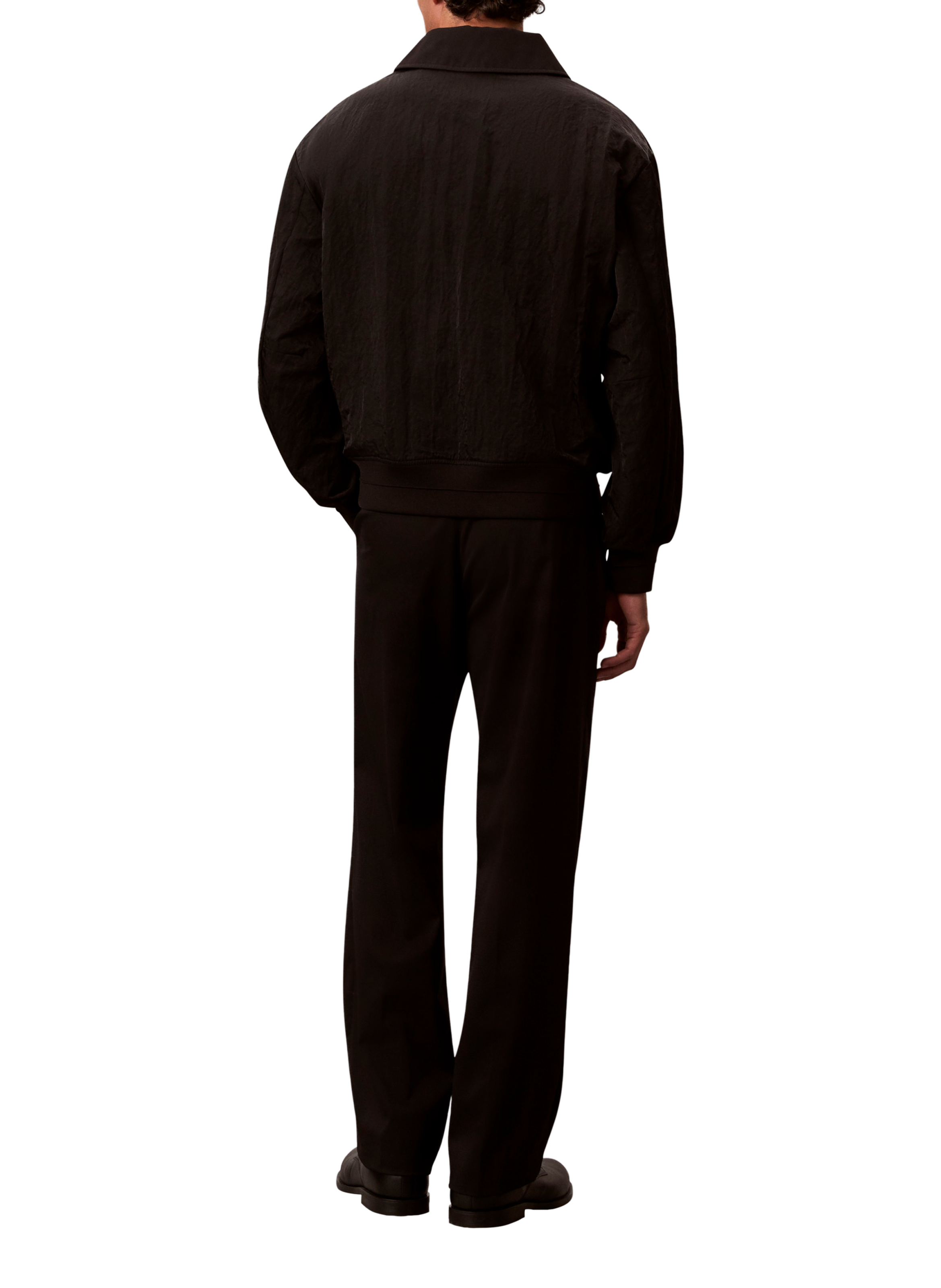 Blouson droit à col côtelé CALVIN KLEIN Noir