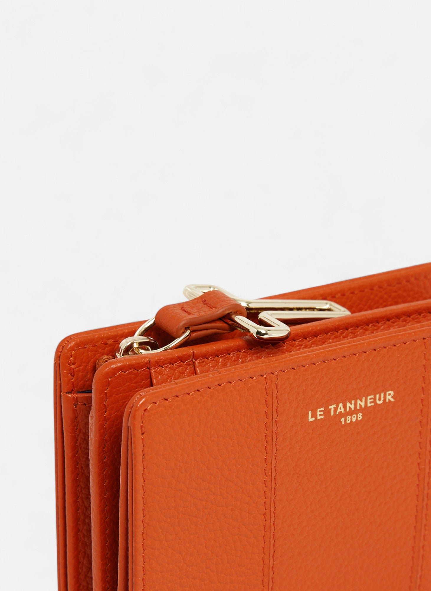 Petit portefeuille juliette en cuir grainé LE TANNEUR Orange