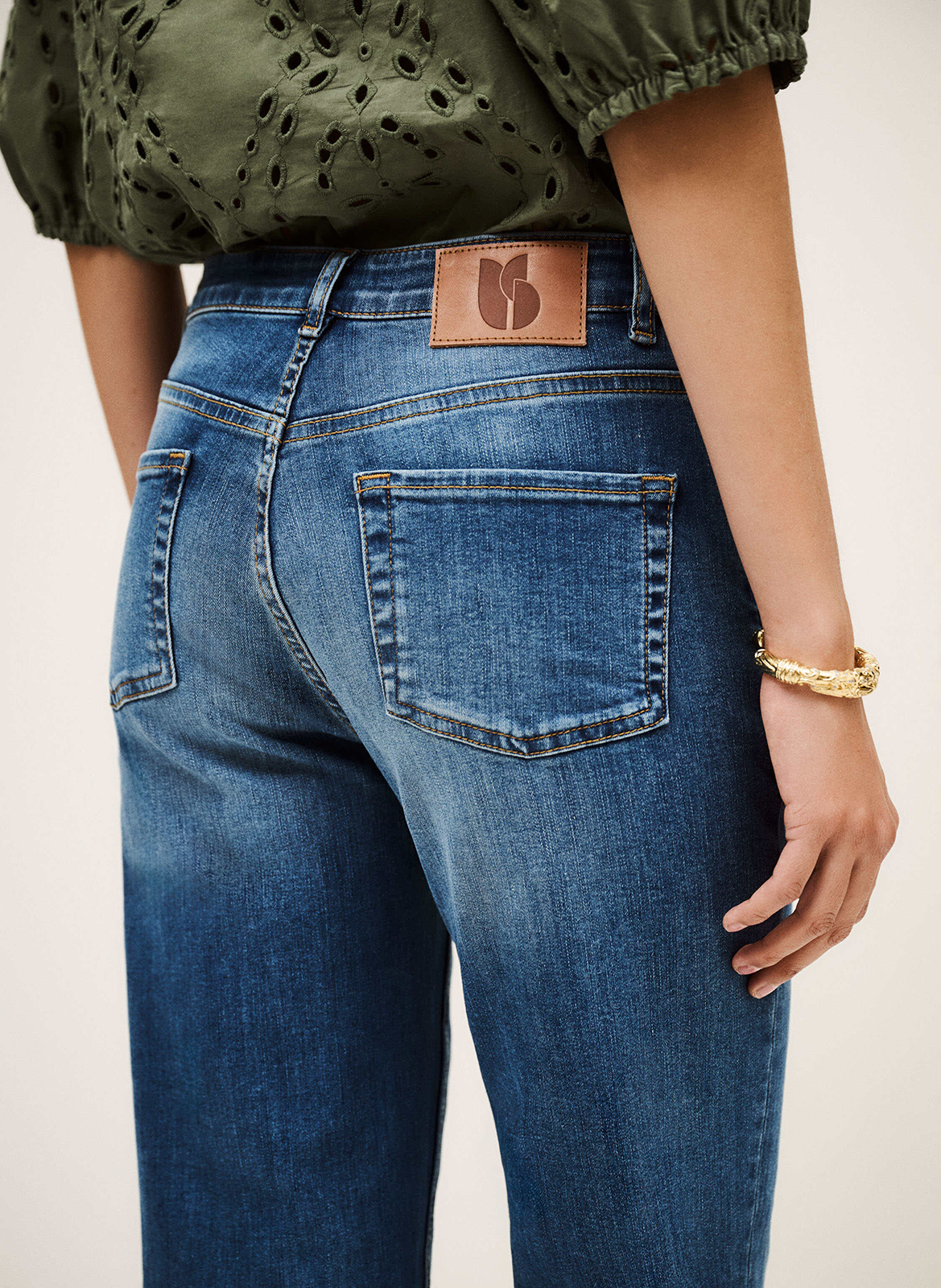 Jean flare en coton mélangé aommie BA&SH Bleu