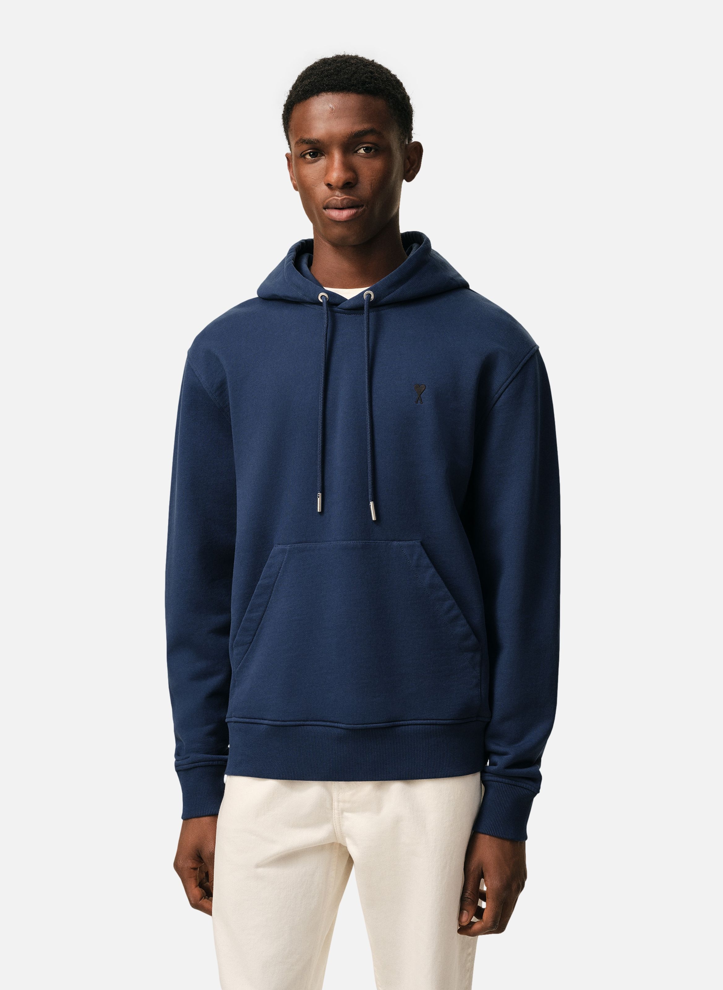 Hoodie ami de coeur en coton AMI PARIS Bleu