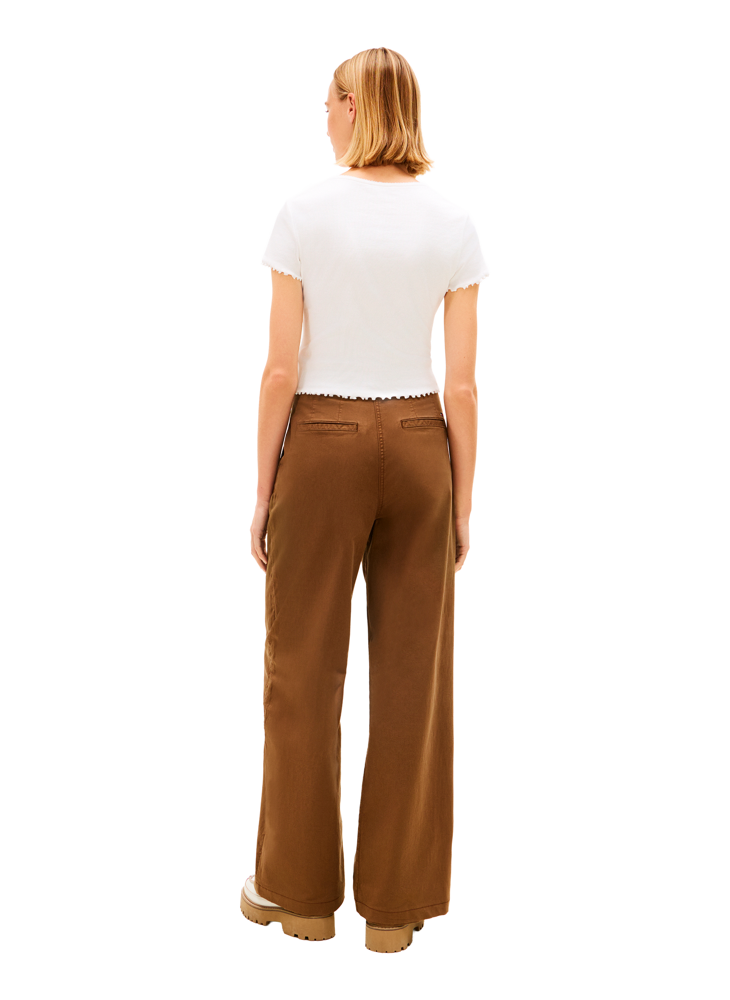 T-shirt côtelé en coton mélangé TOMMY HILFIGER Blanc