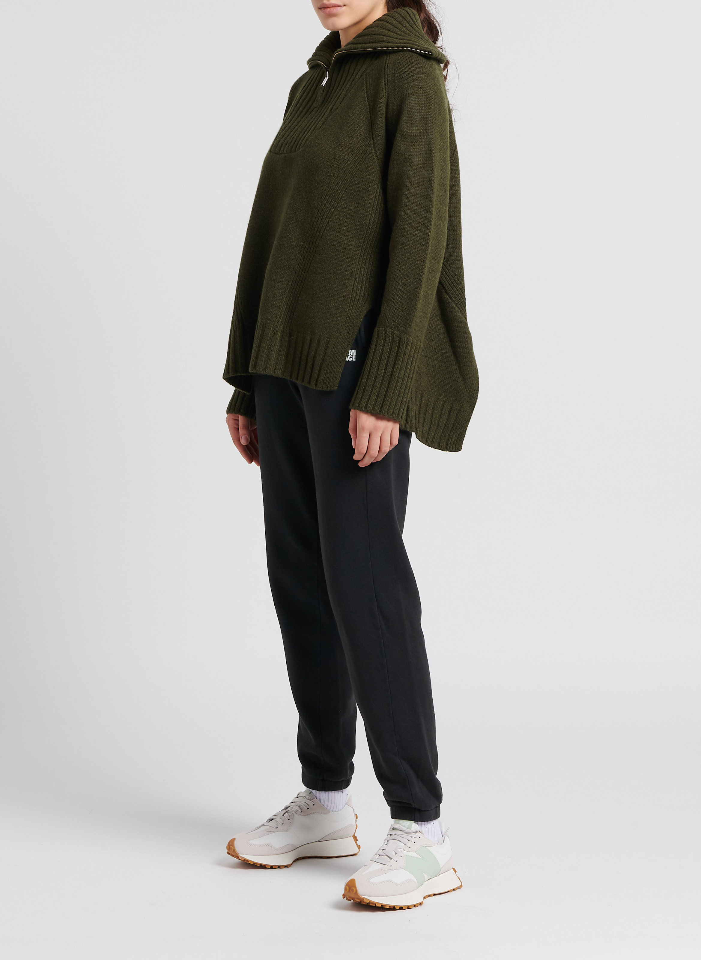 Jogging taille haute en coton mélangé izubird AMERICAN VINTAGE Noir