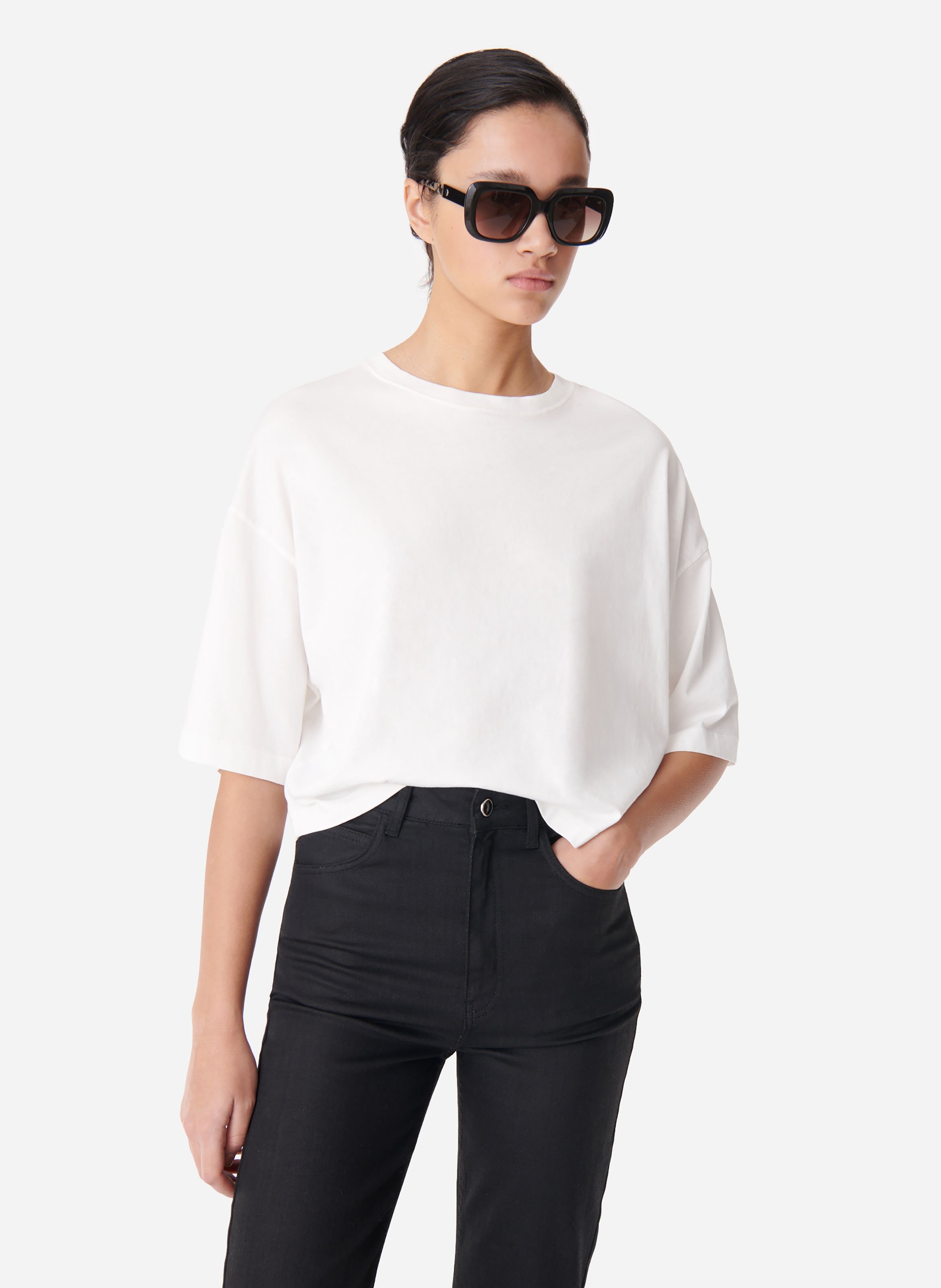 T-shirt camomille VANESSA BRUNO Blanc