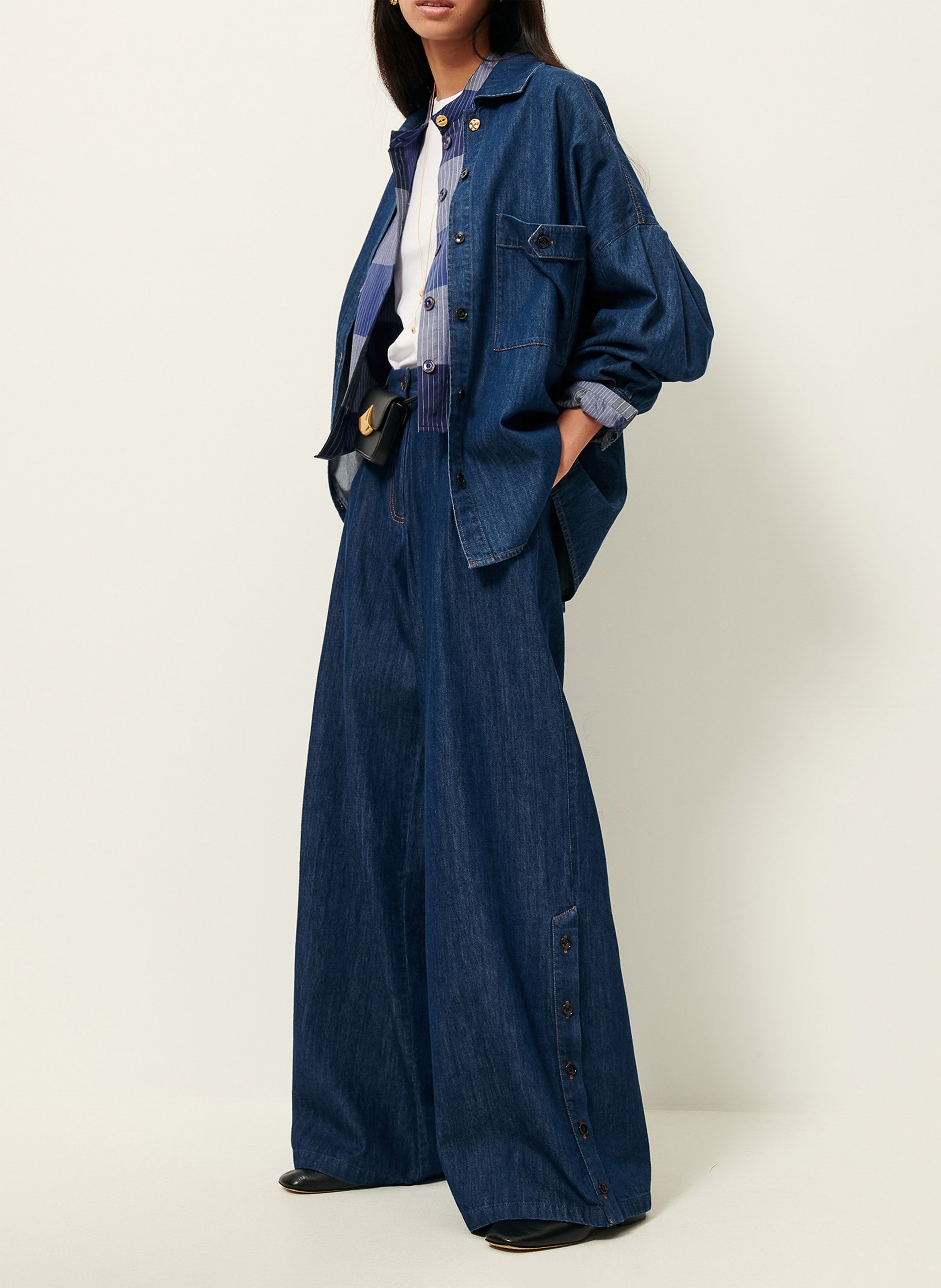 Surchemise oversize en coton nevada SESSUN Bleu